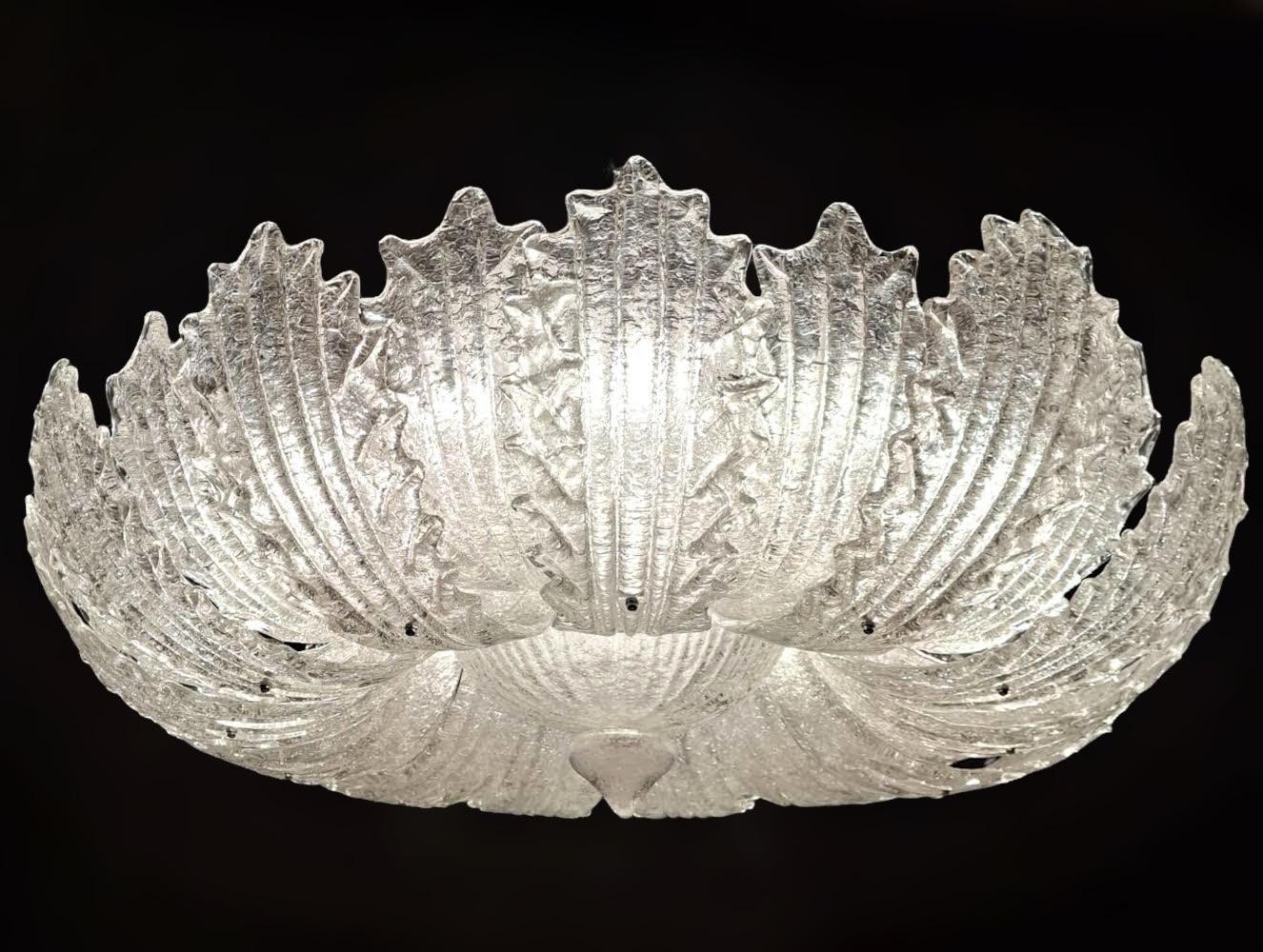 Mid-Century moderno Lampada da incasso trasparente Graniglia Murano in vendita