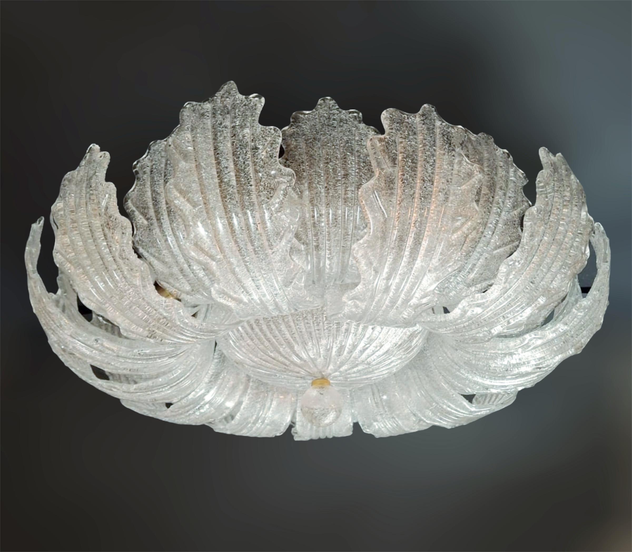 Mid-Century moderno Lampada da incasso trasparente Graniglia Murano in vendita