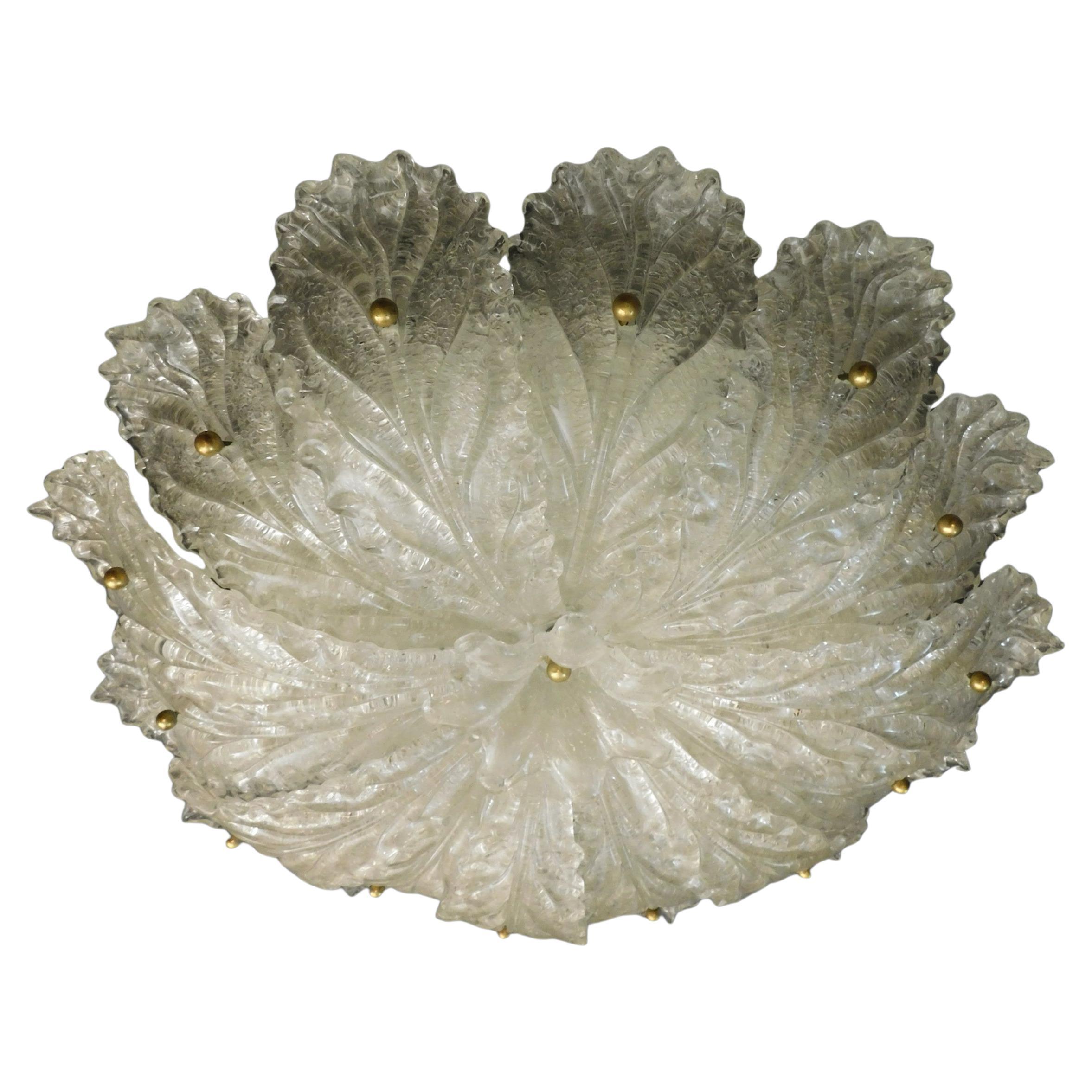 Clear Graniglia Murano Flush Mount