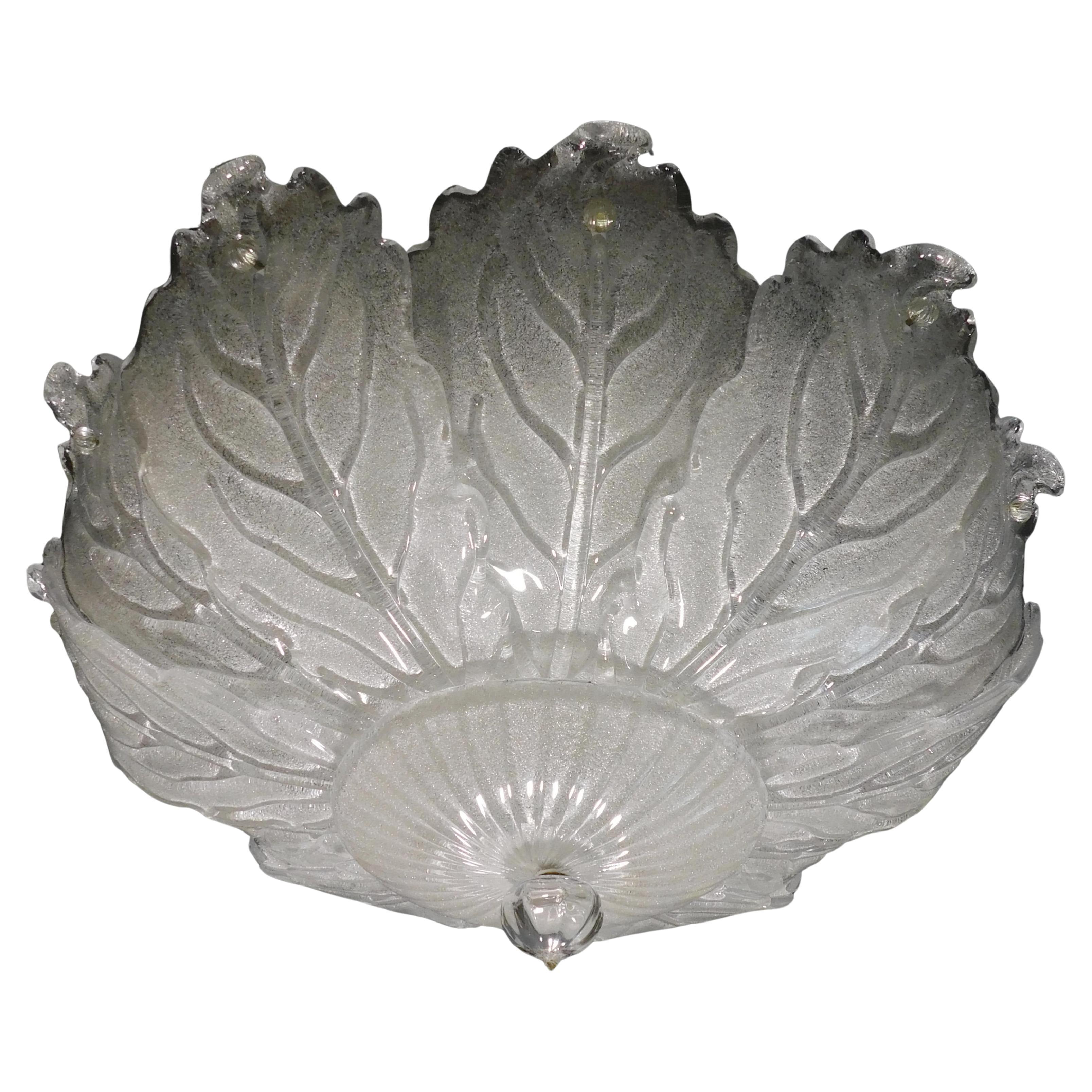 Clear Graniglia Murano Flush Mount