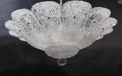 Lampada ad incasso trasparente con foglie di Murano Graniglia