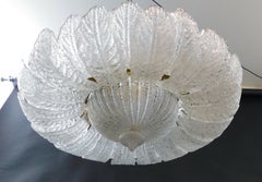 Clear Graniglia Murano Leaves Flush Mount