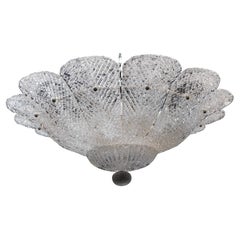 Lampada ad incasso trasparente con foglie di Murano Graniglia