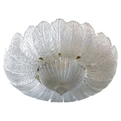 Clear Graniglia Murano Leaves Flush Mount