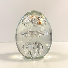 Clear Hand Blown Art Glass Paperweight