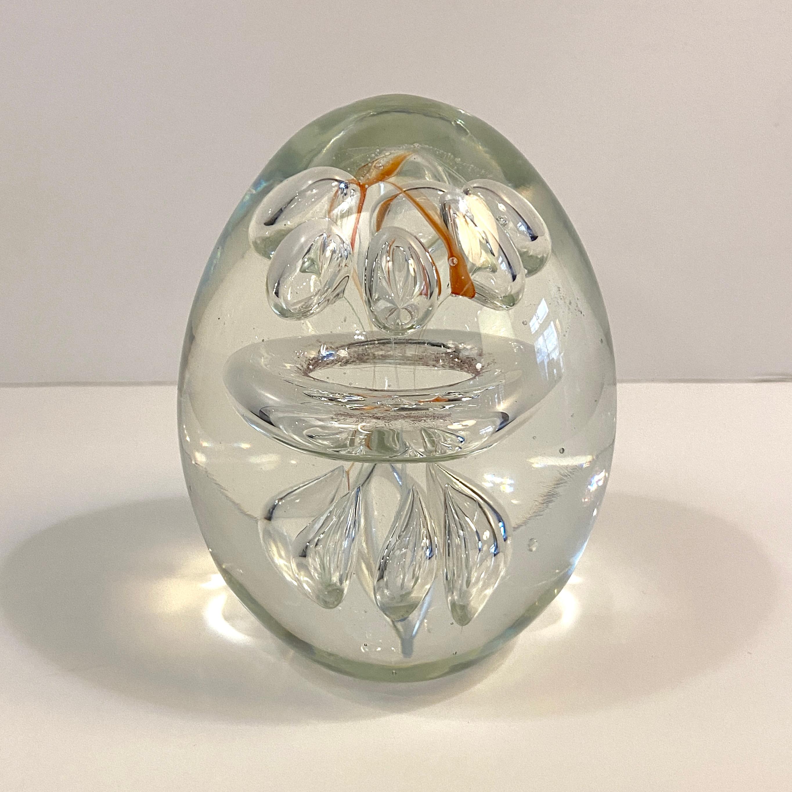 20th Century Clear Hand Blown Art Glass Paperweight For Sale