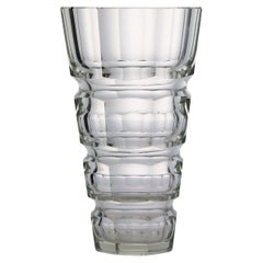 Clear Handcut Crystal Vase Attributed to Moser