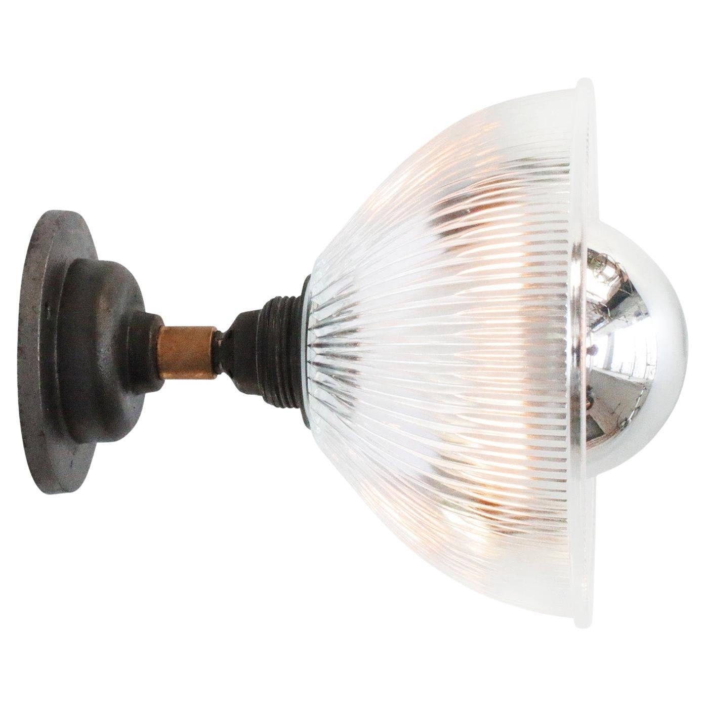Klar Holophane Glas Gusseisen Messing Wandleuchten Wandlampen