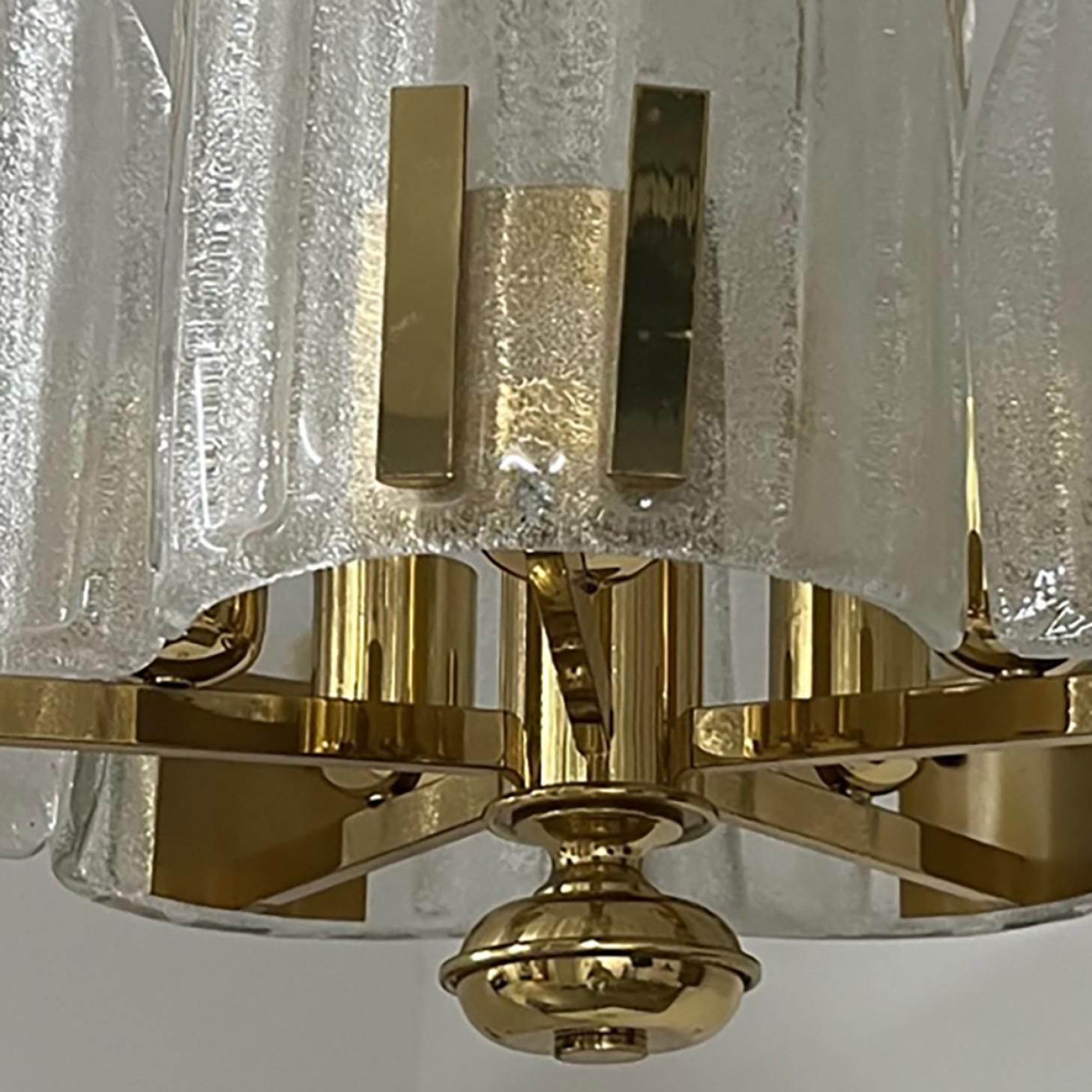 Mid-Century moderno Lampadario in vetro trasparente nello stile di Fagerlund, anni '60 in vendita