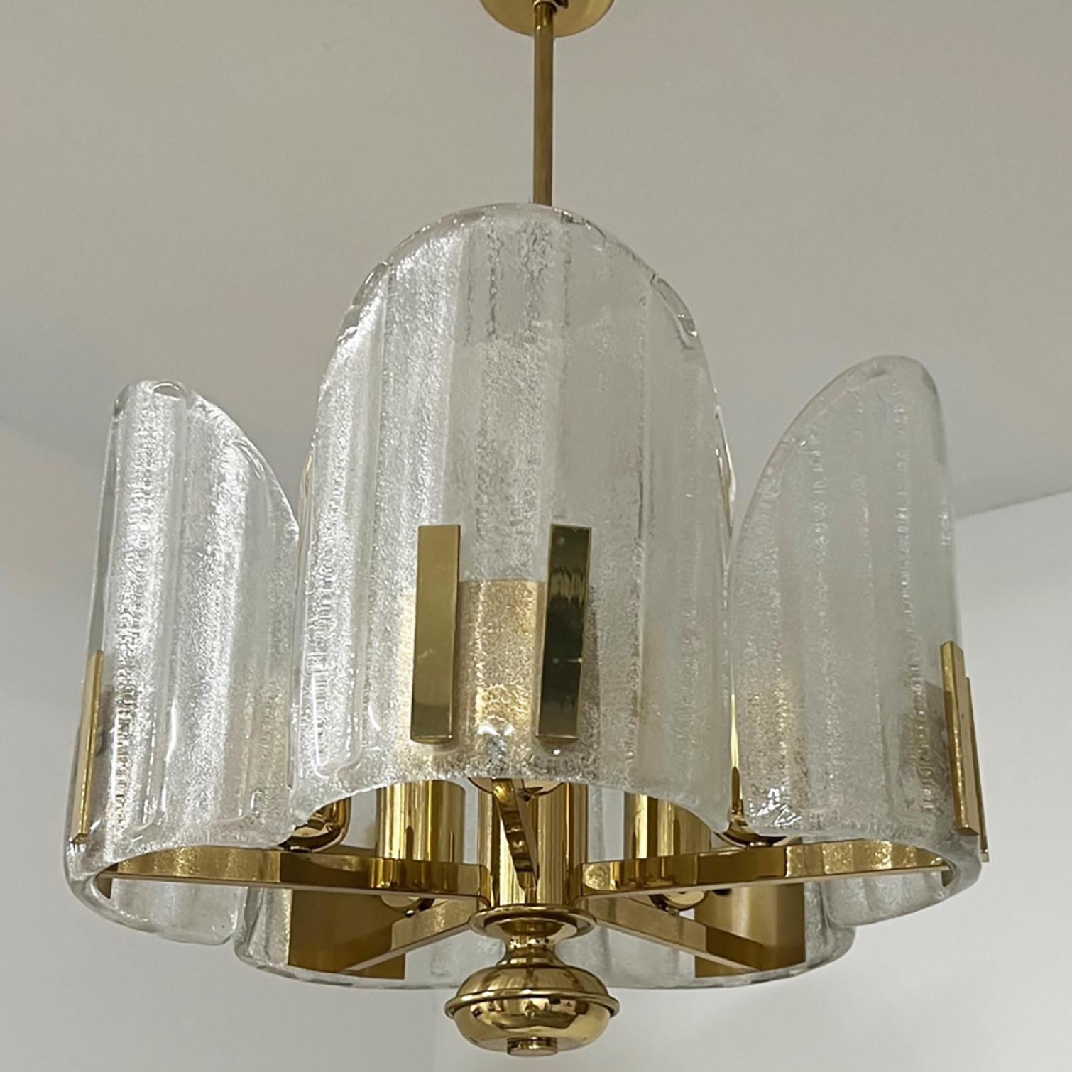 Lampadario in vetro trasparente nello stile di Fagerlund, anni '60 In condizioni buone in vendita a Rijssen, NL