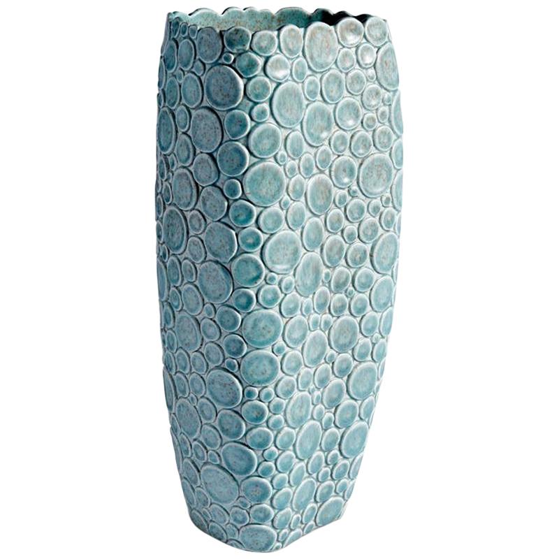 Klare Jade-Vase aus Steingut im Angebot