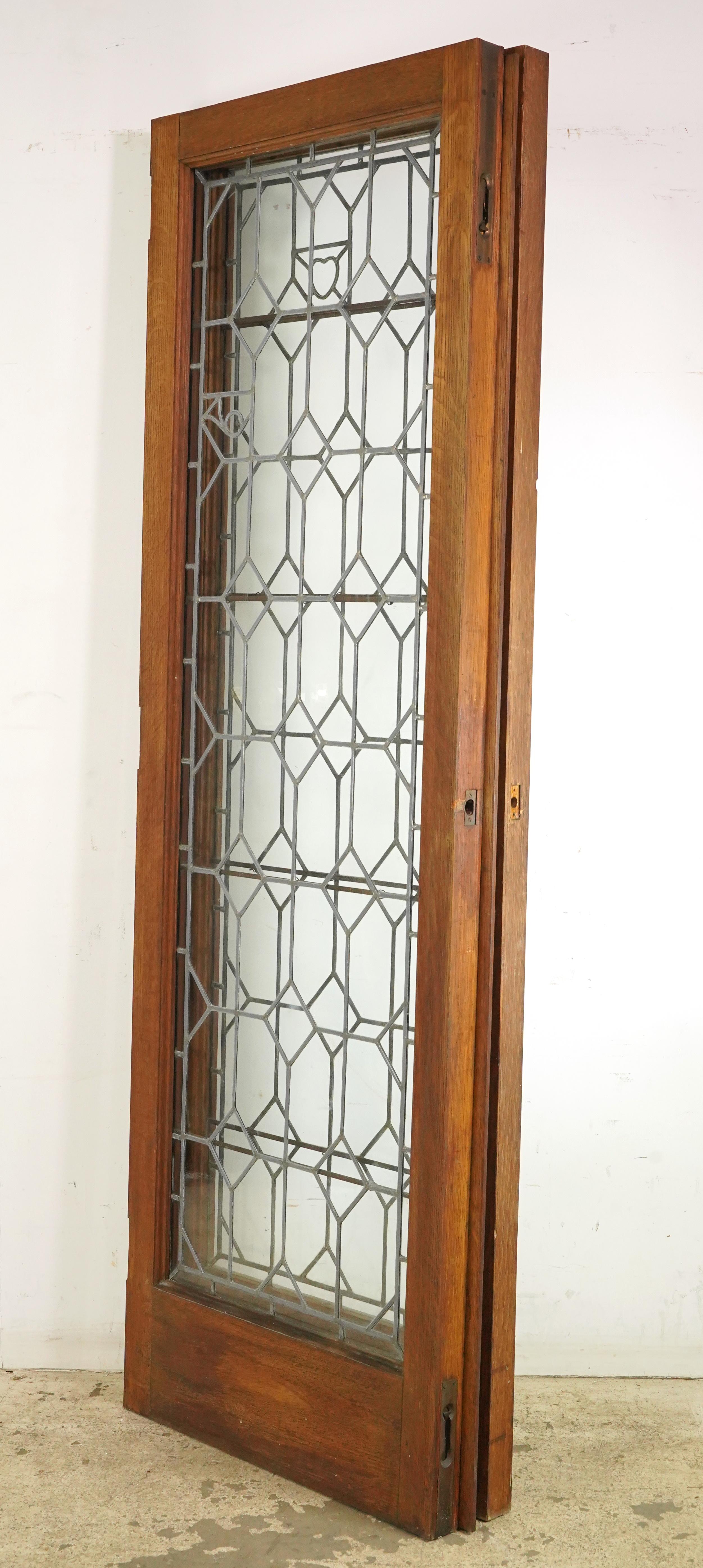 Clear Leaded Glass Oak Double Doors 83.5 x 53.5 in. 6