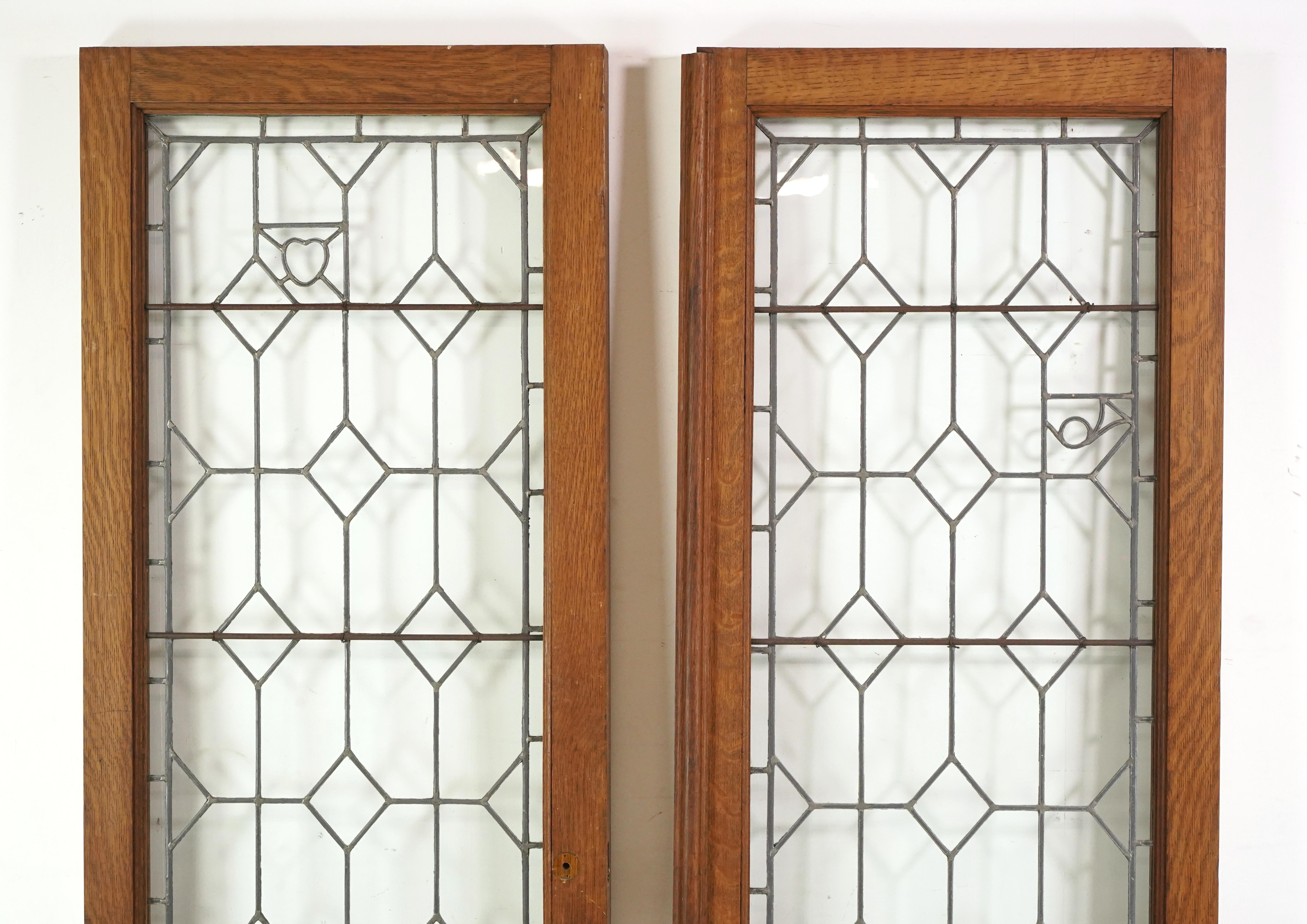 Clear Leaded Glass Oak Double Doors 83.5 x 53.5 in. 9