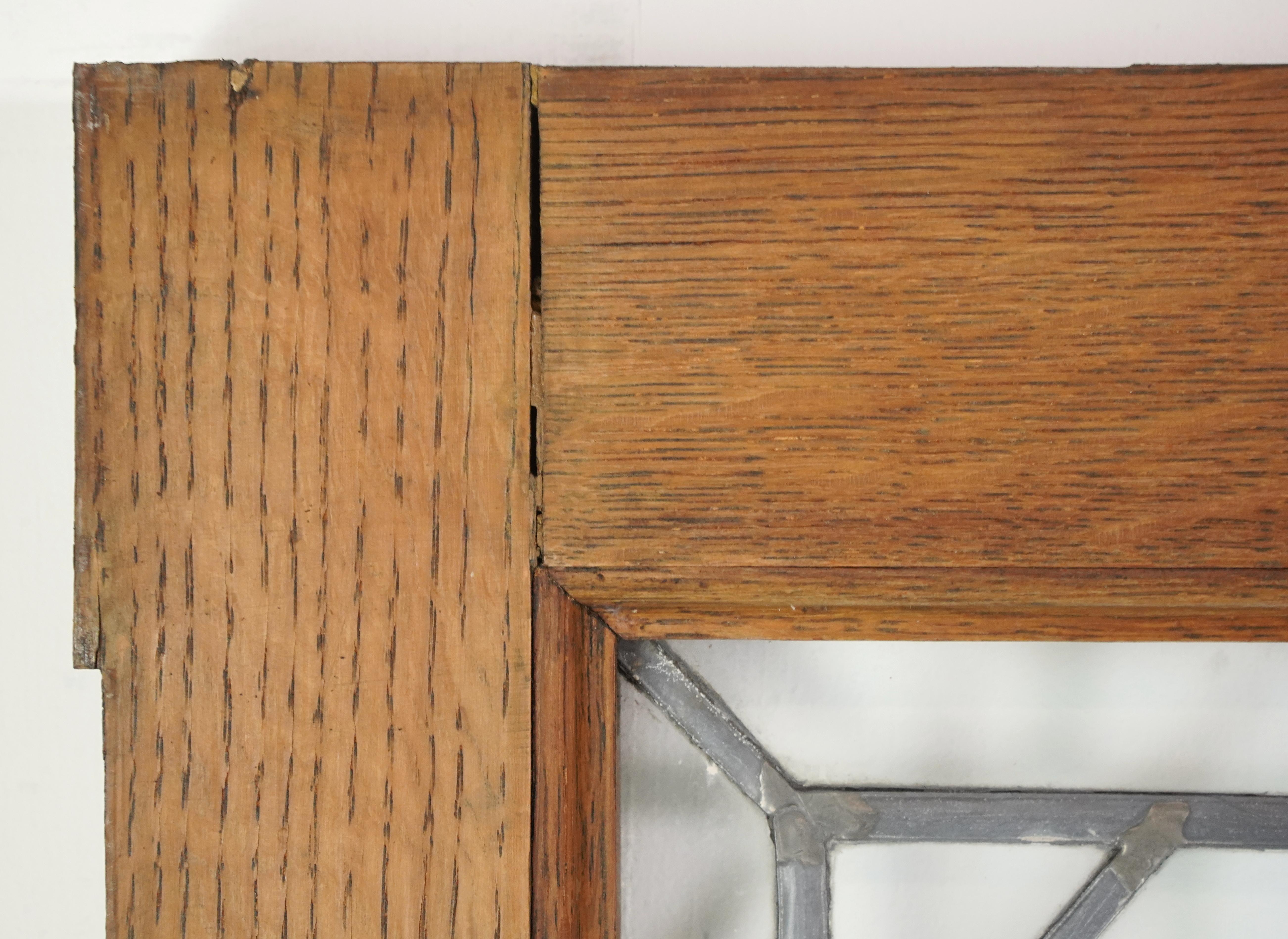 Brass Clear Leaded Glass Oak Double Doors 83.5 x 53.5 in.
