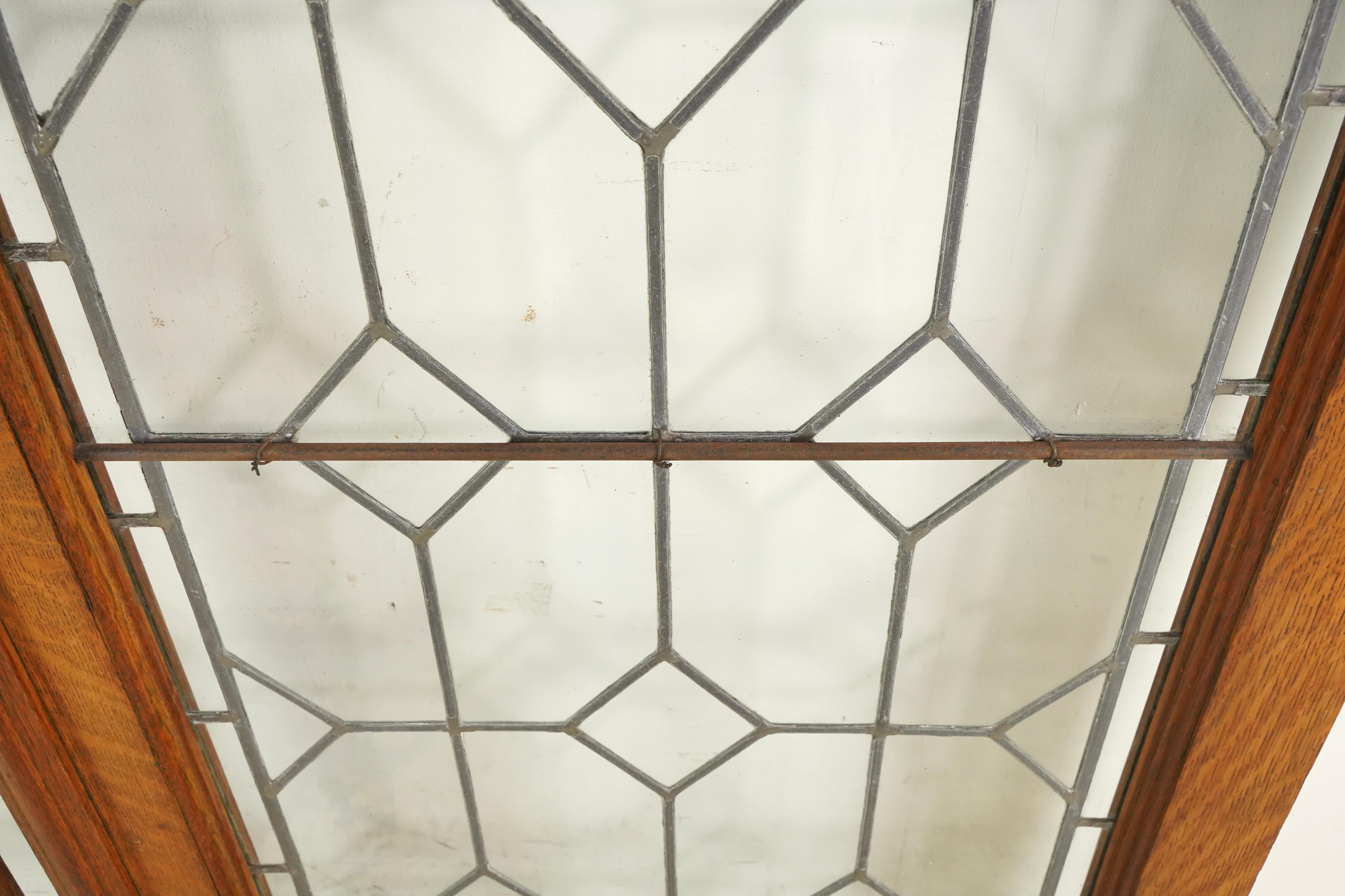 Clear Leaded Glass Oak Double Doors 83.5 x 53.5 in. 2