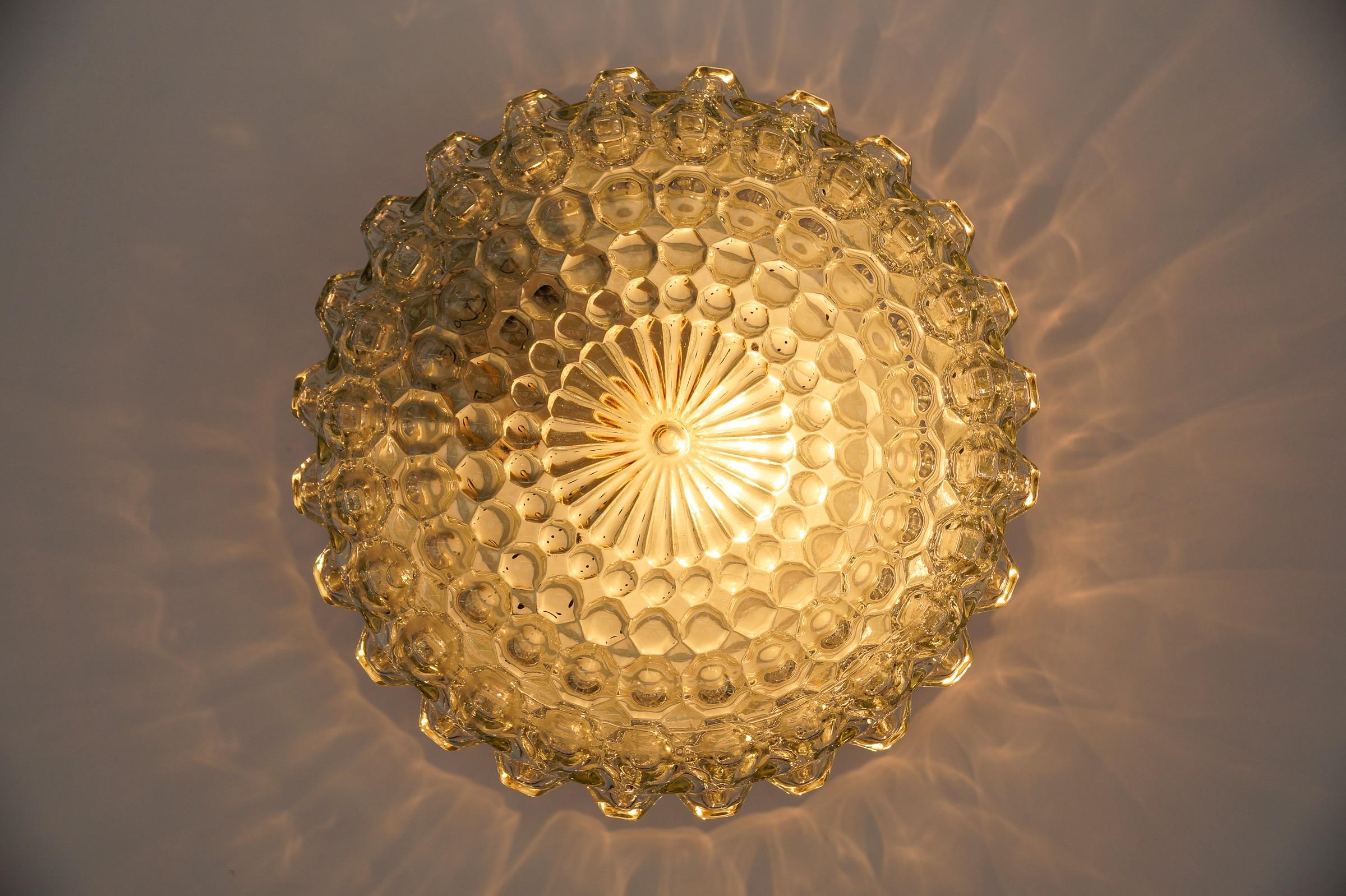 Clear Lovely Bubble Glass Wall Lamp or Flush Mount Light, 1960s Germany For Sale 4