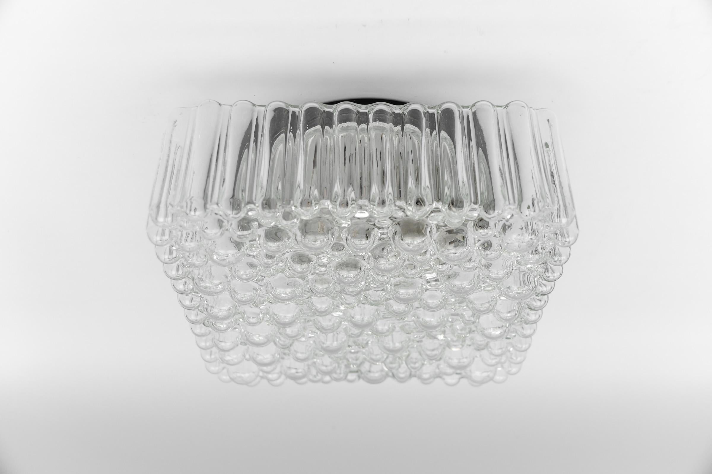Clear Lovely Bubble Glass Wall Lamp or Flush Mount Light, 1960s Germany In Good Condition For Sale In Nürnberg, Bayern