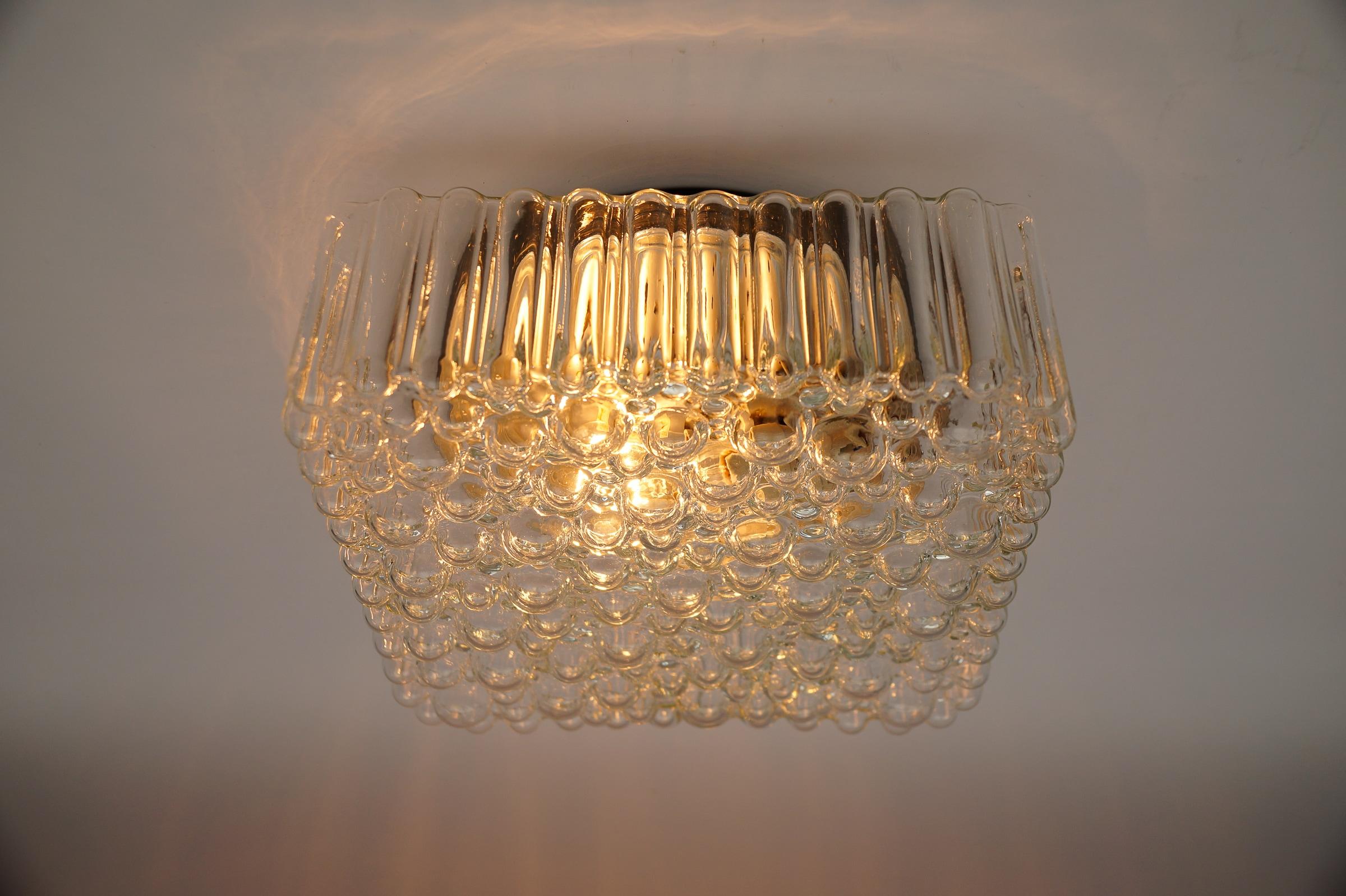 Mid-20th Century Clear Lovely Bubble Glass Wall Lamp or Flush Mount Light, 1960s Germany For Sale