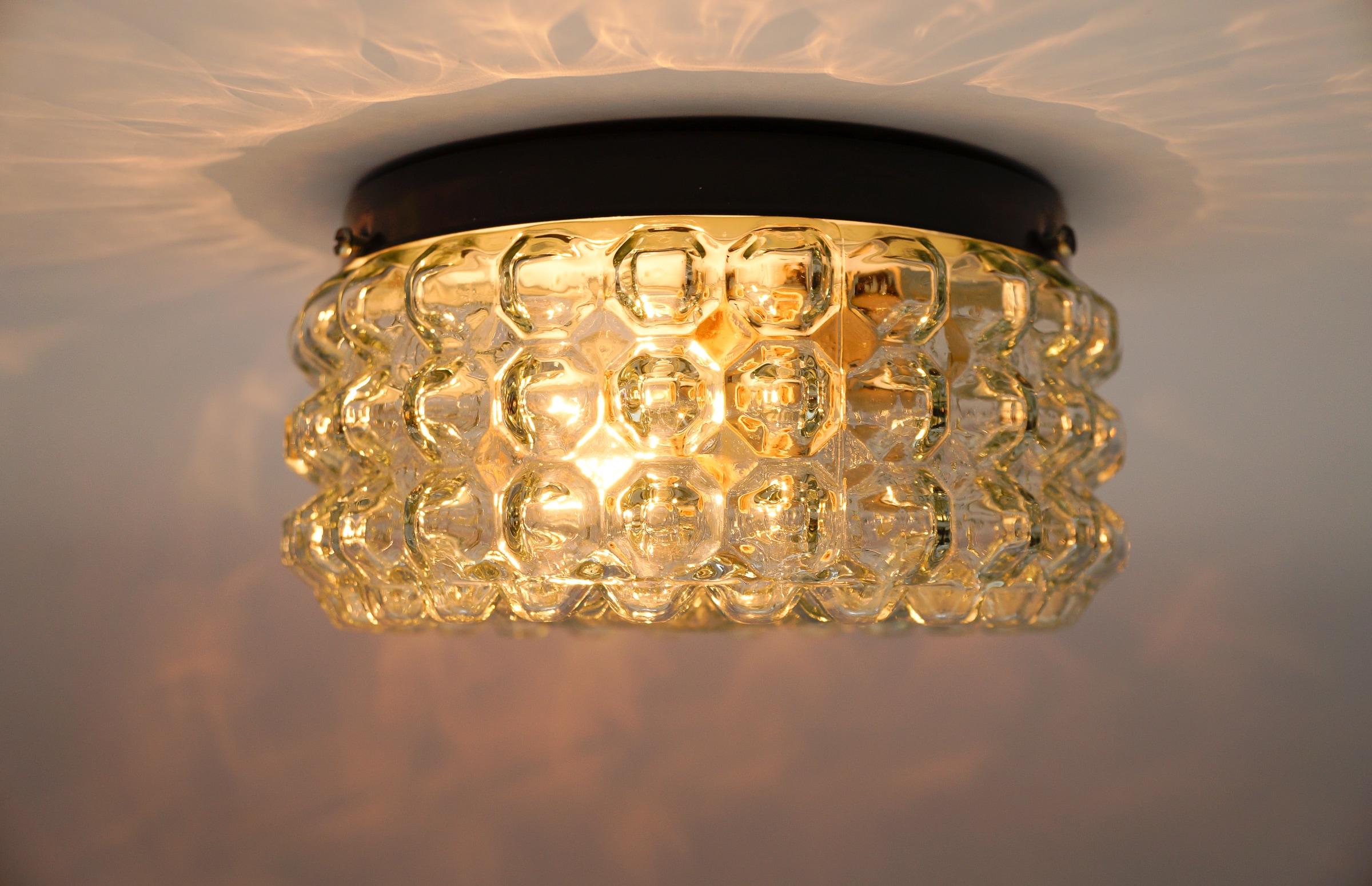 Mid-20th Century Clear Lovely Bubble Glass Wall Lamp or Flush Mount Light, 1960s Germany For Sale