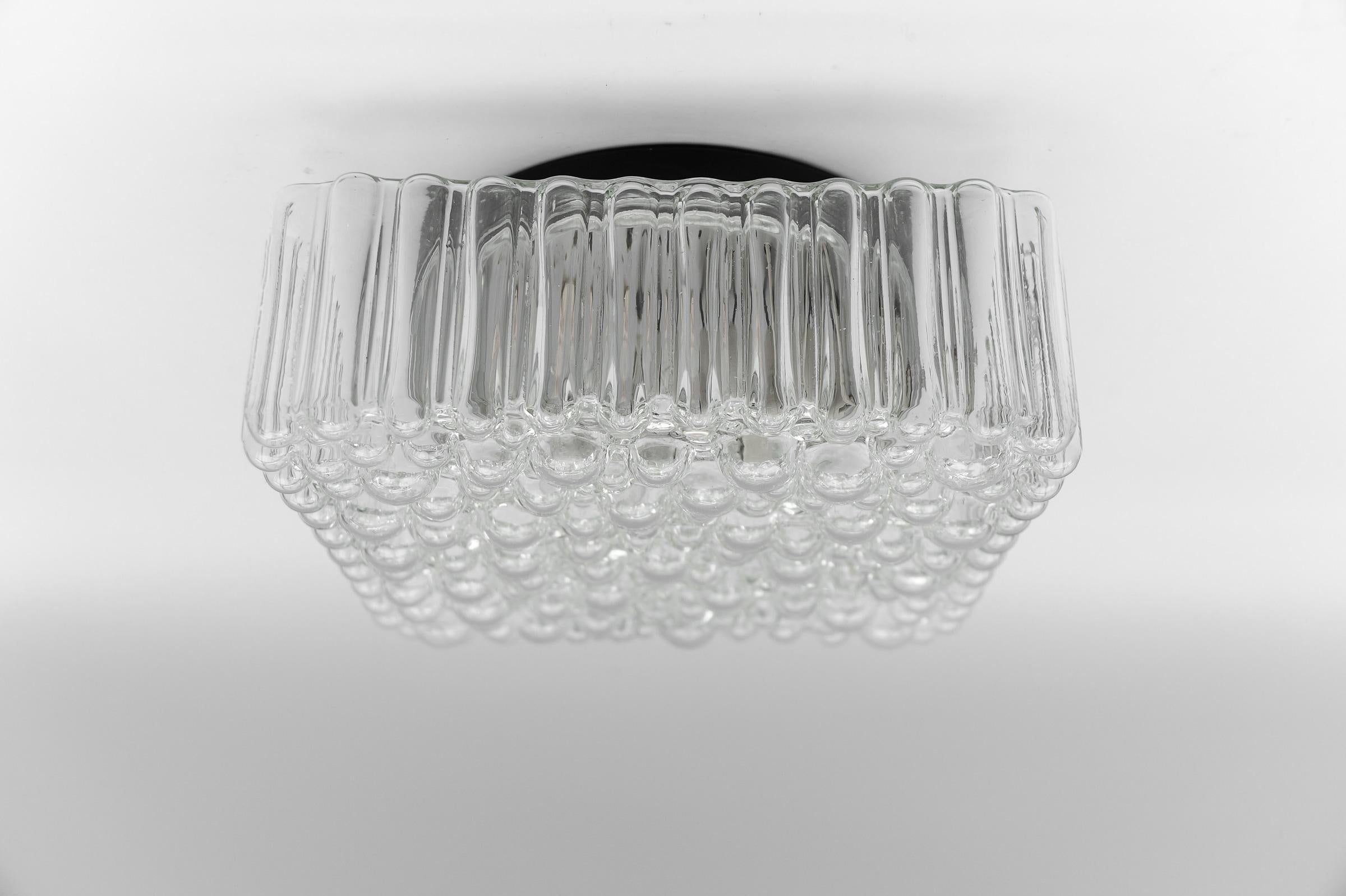 Metal Clear Lovely Bubble Glass Wall Lamp or Flush Mount Light, 1960s Germany For Sale