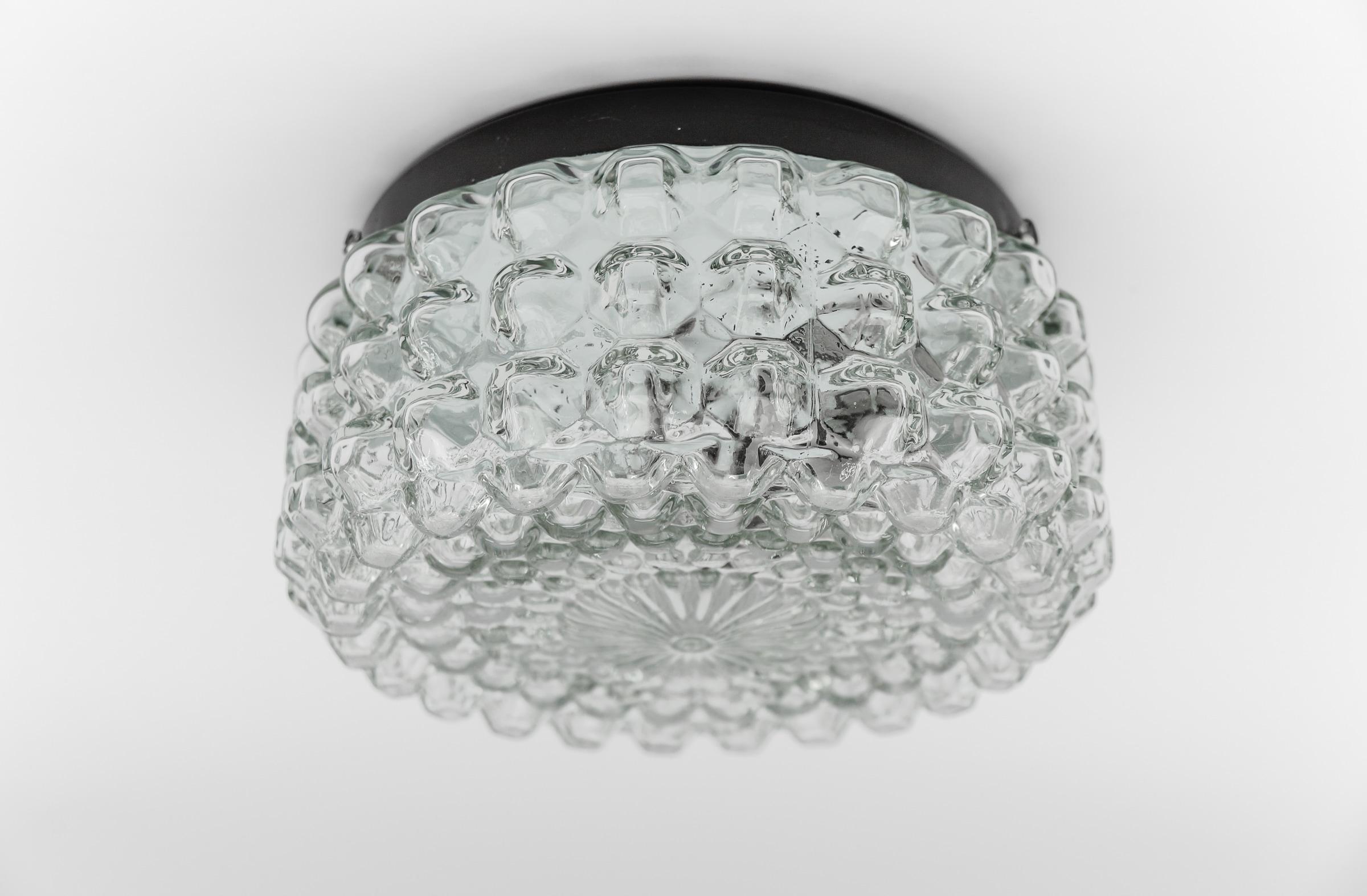 Metal Clear Lovely Bubble Glass Wall Lamp or Flush Mount Light, 1960s Germany For Sale