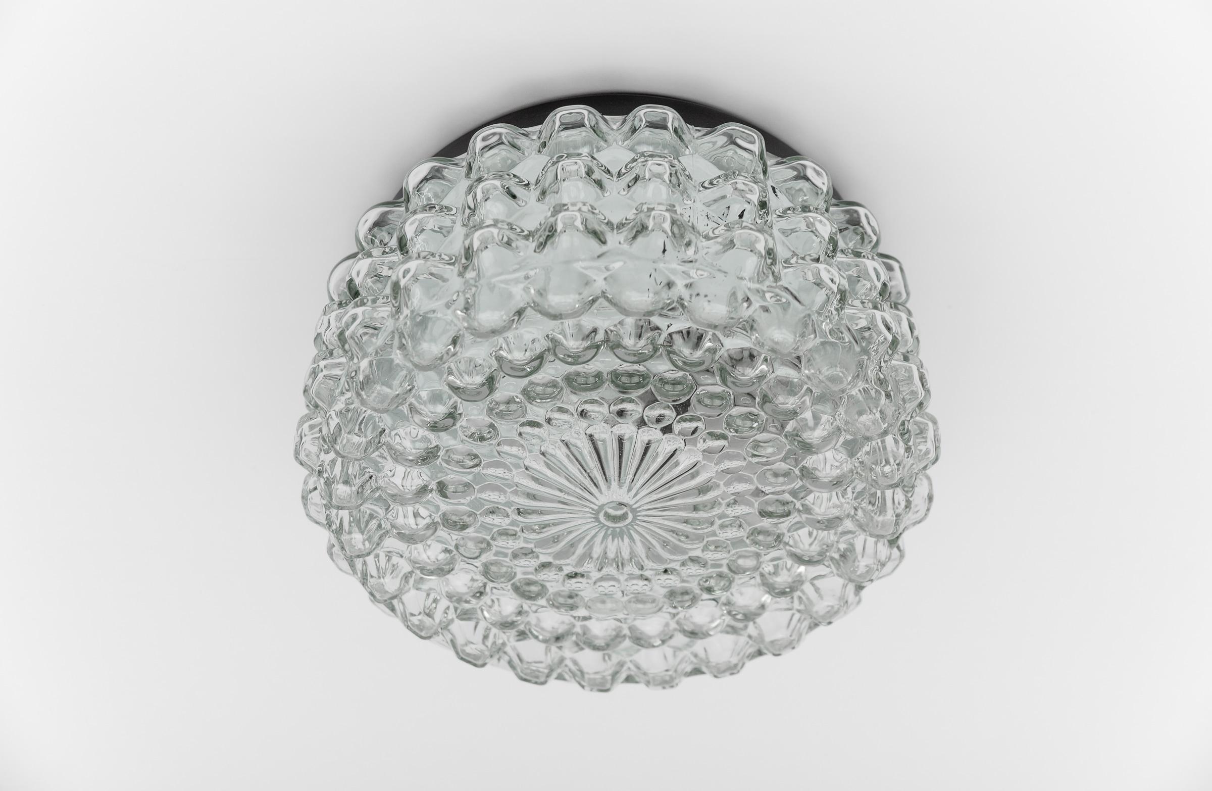 Clear Lovely Bubble Glass Wall Lamp or Flush Mount Light, 1960s Germany For Sale 1