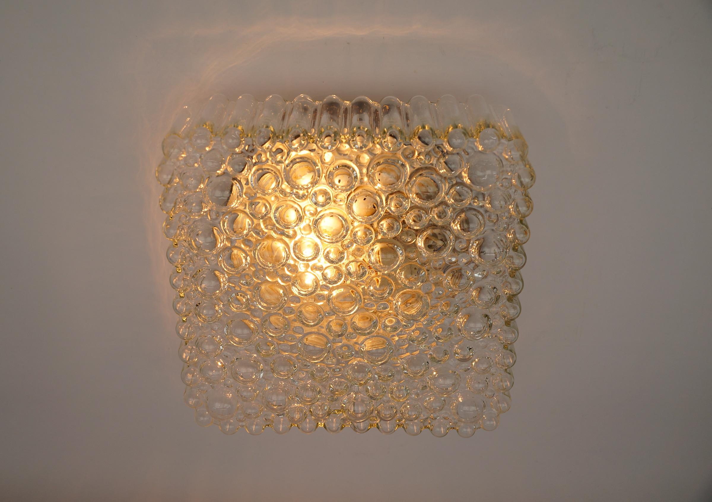 Clear Lovely Bubble Glass Wall Lamp or Flush Mount Light, 1960s Germany For Sale 2