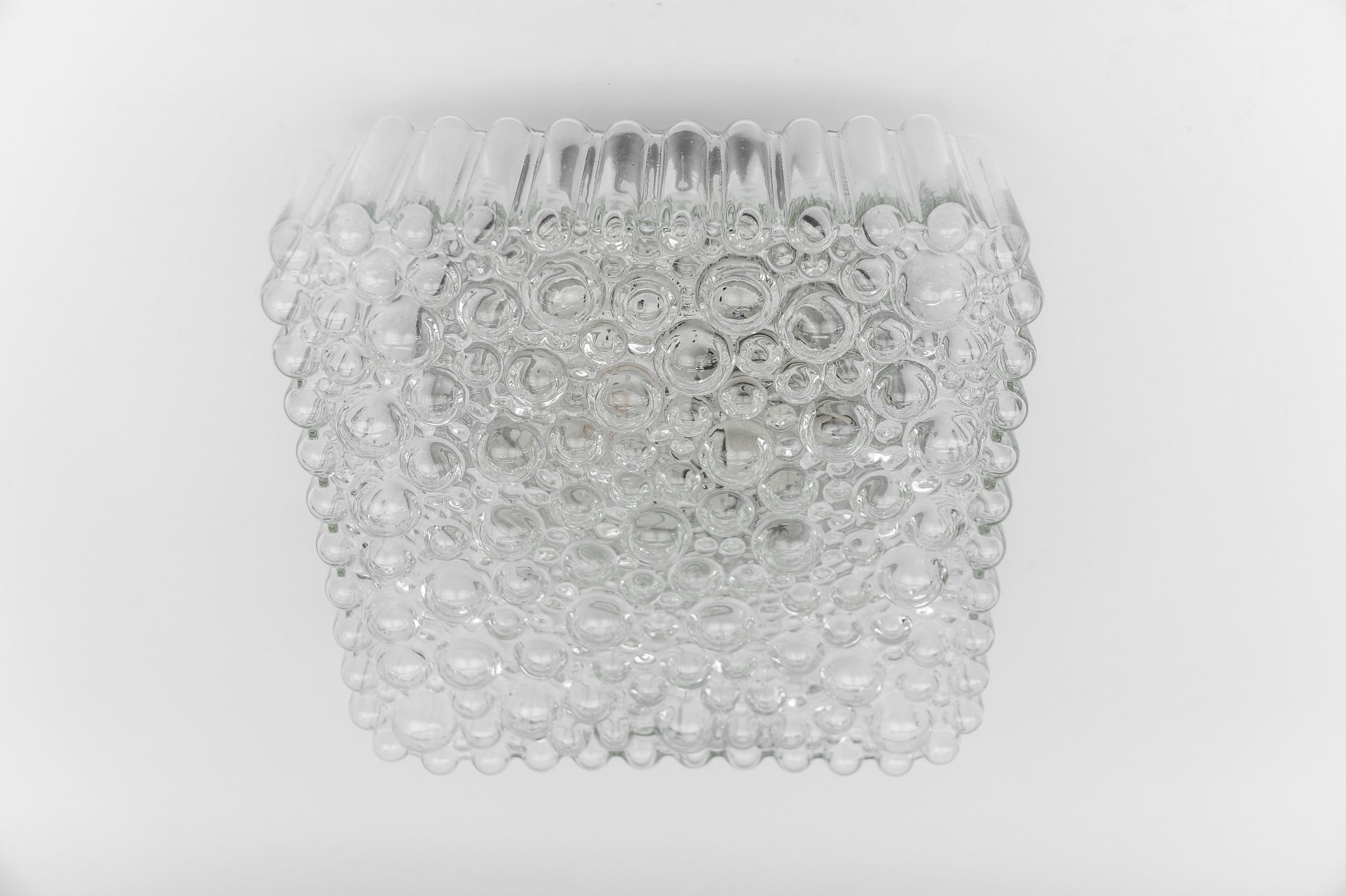 Clear Lovely Bubble Glass Wall Lamp or Flush Mount Light, 1960s Germany For Sale 3