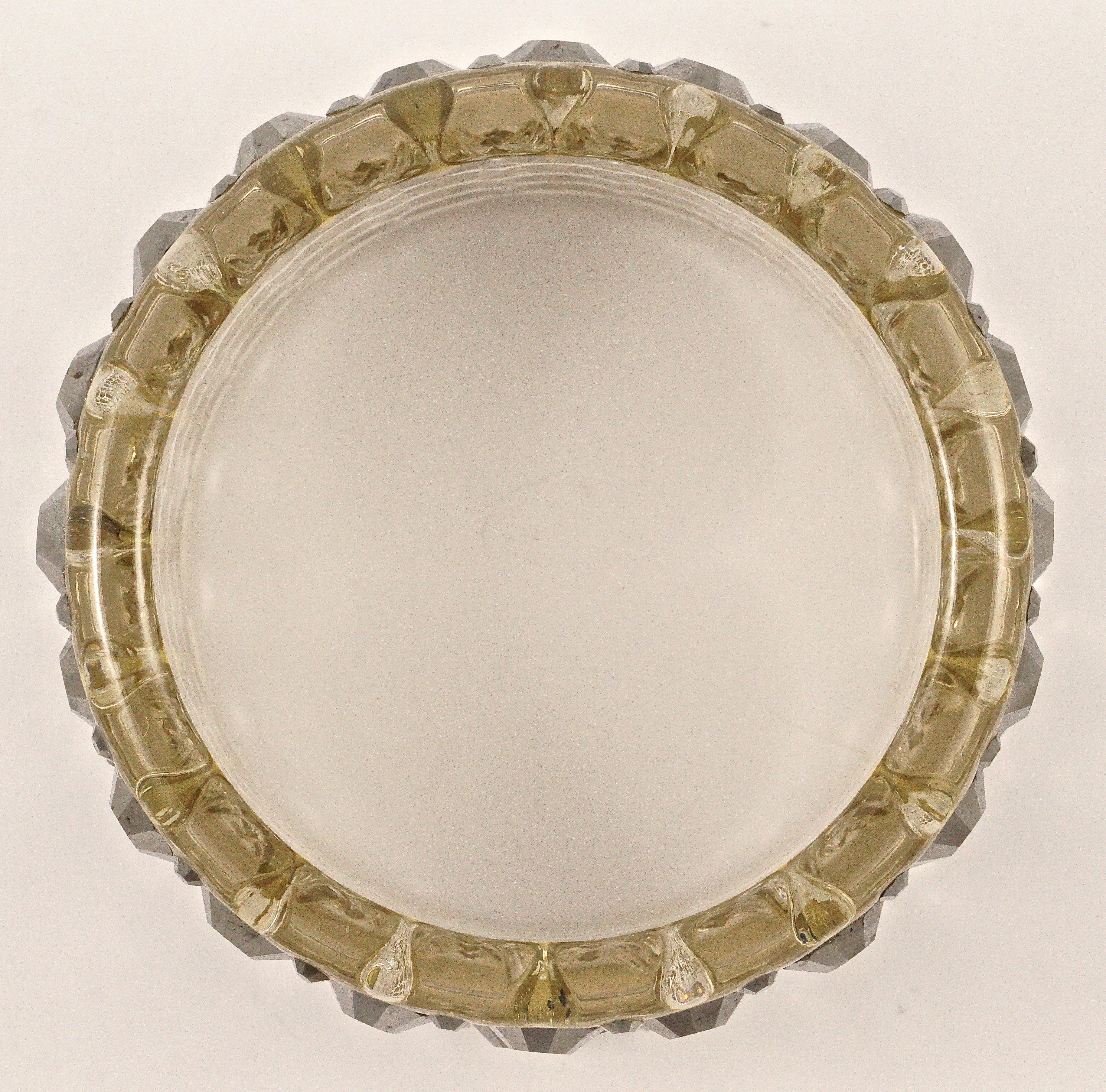 Clear Lucite Acrylic and Silvery Grey Rhinestone Statement Bangle circa 1970s 2