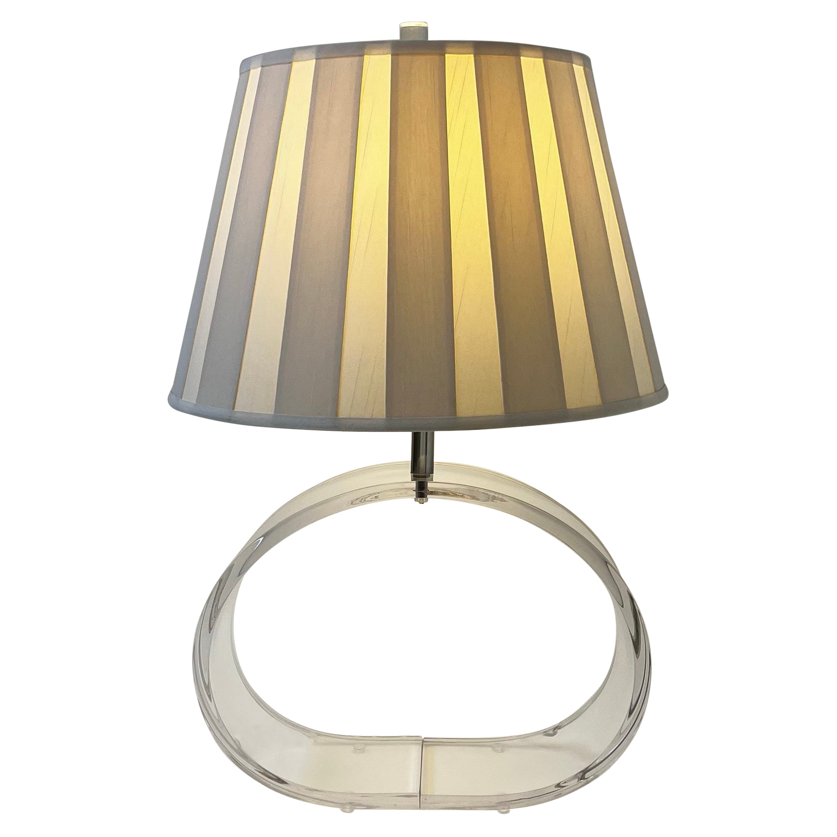 Clear Lucite and Chrome Table Lamp by Ritts
