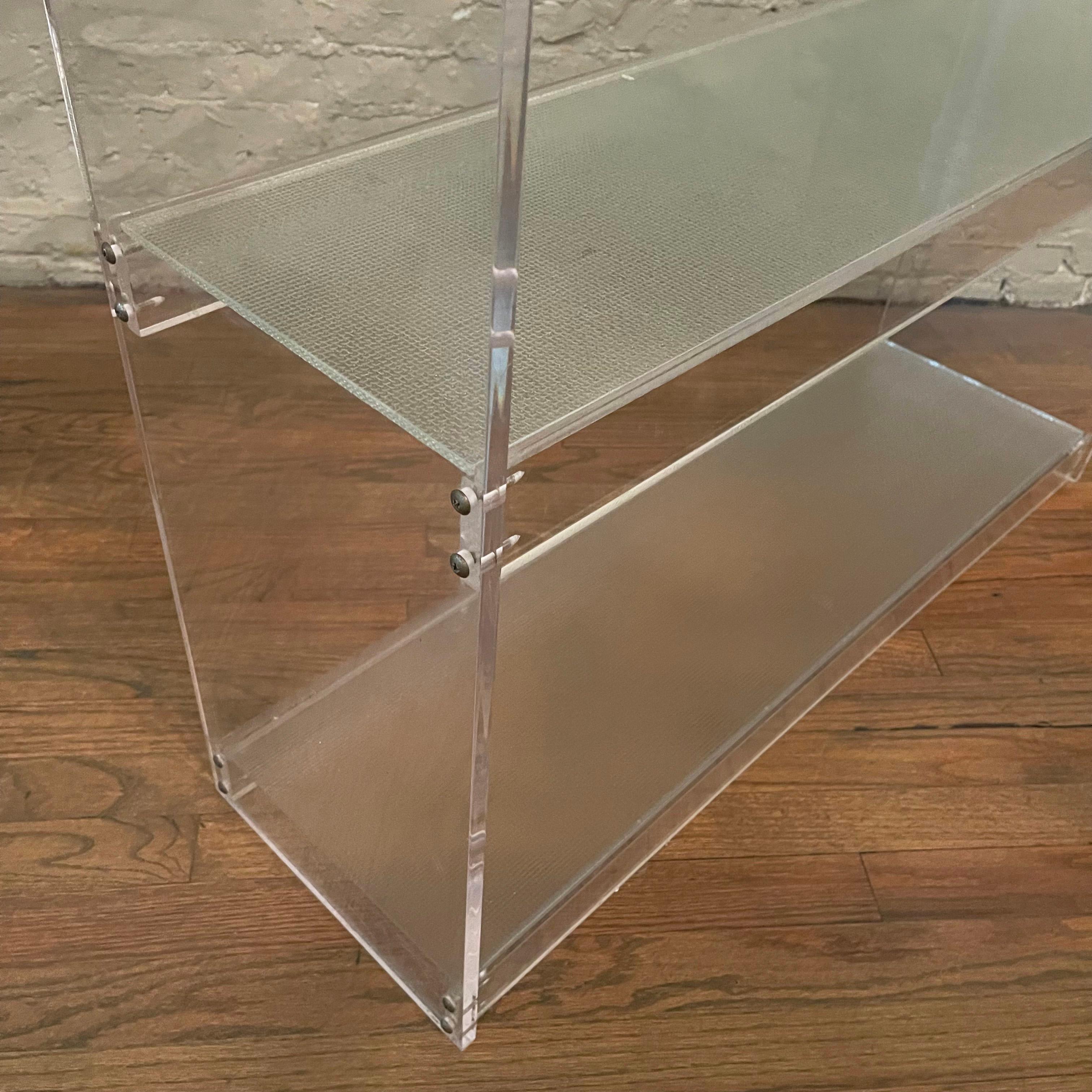 Clear Lucite And Glass Etagere Open Shelf Unit Divider 5