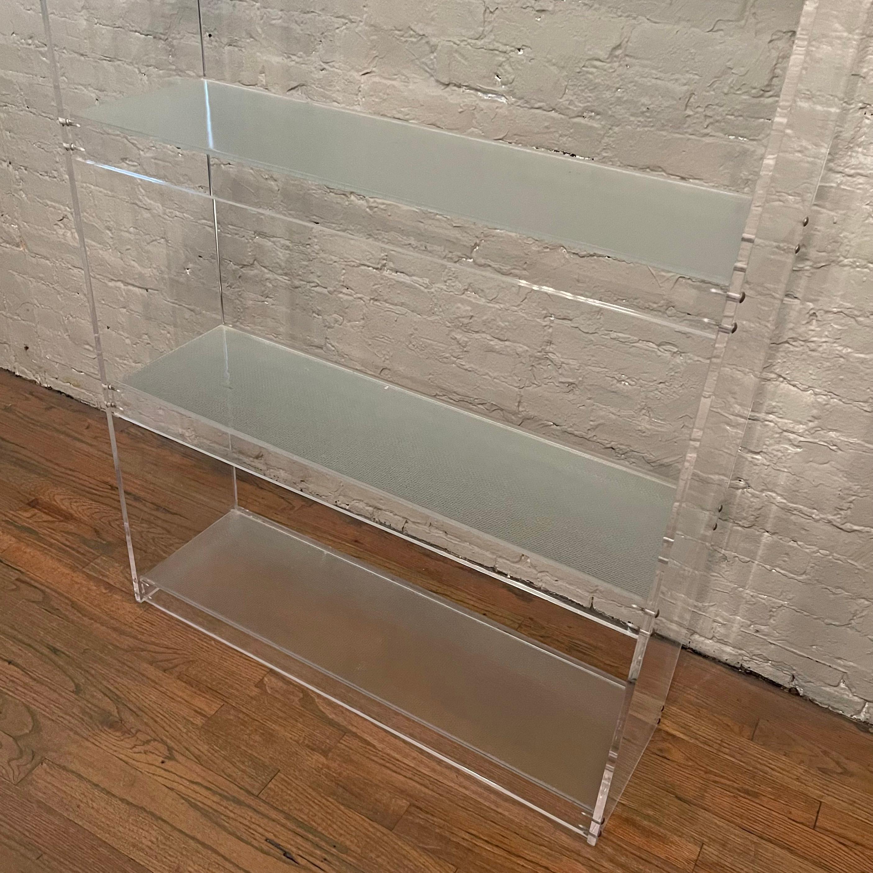 Clear Lucite And Glass Etagere Open Shelf Unit Divider 3