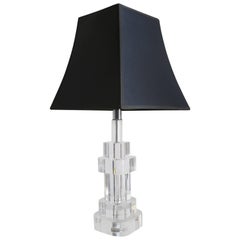 Clear Lucite Table Lamp 