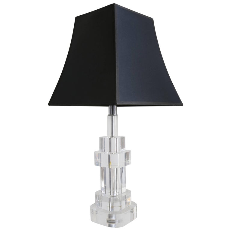 Clear Lucite Table Lamp For Sale at 1stDibs