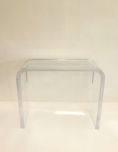 Clear Lucite Waterfall Console Table by Charles Hollis Jones