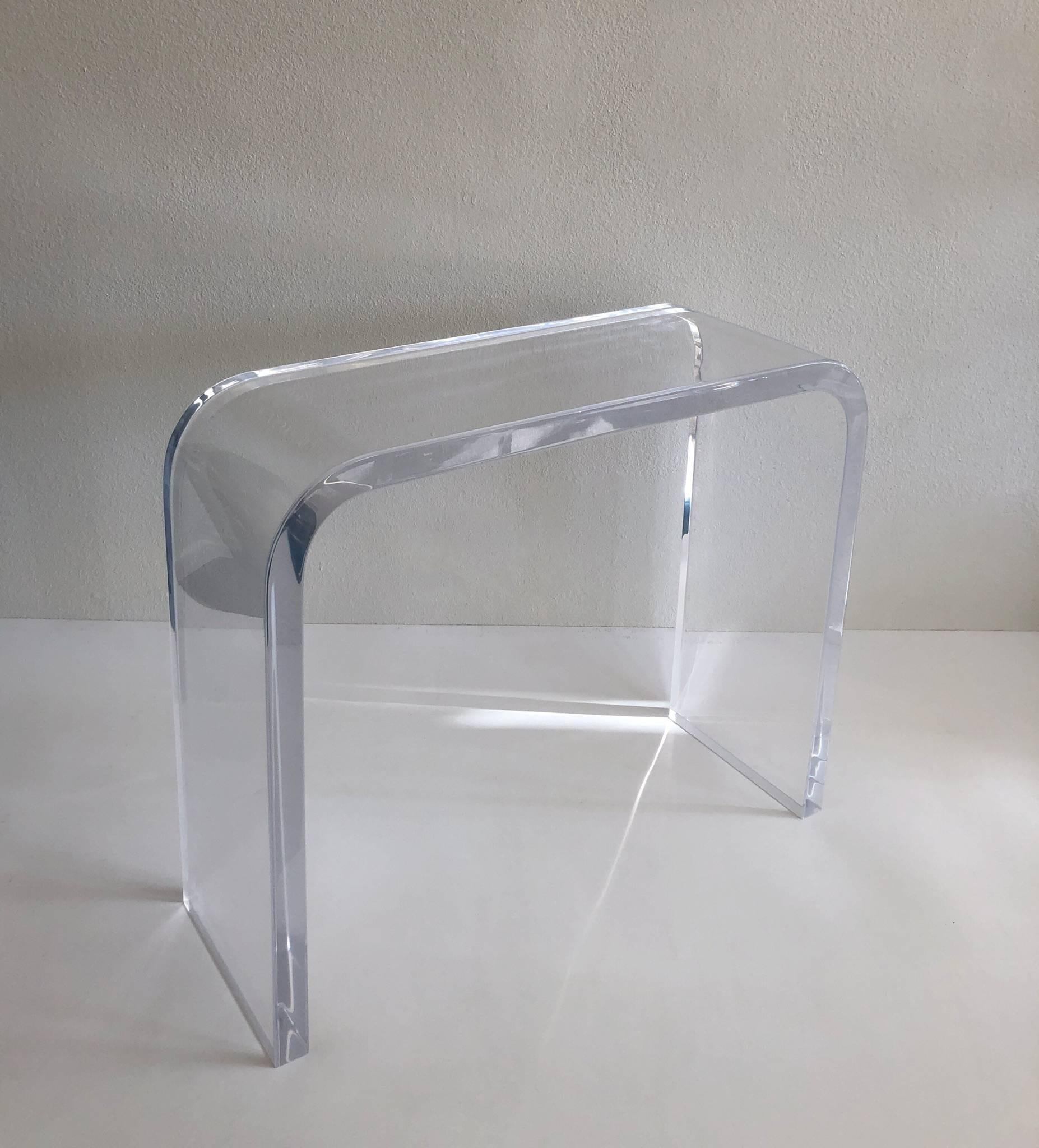 acrylic waterfall console table