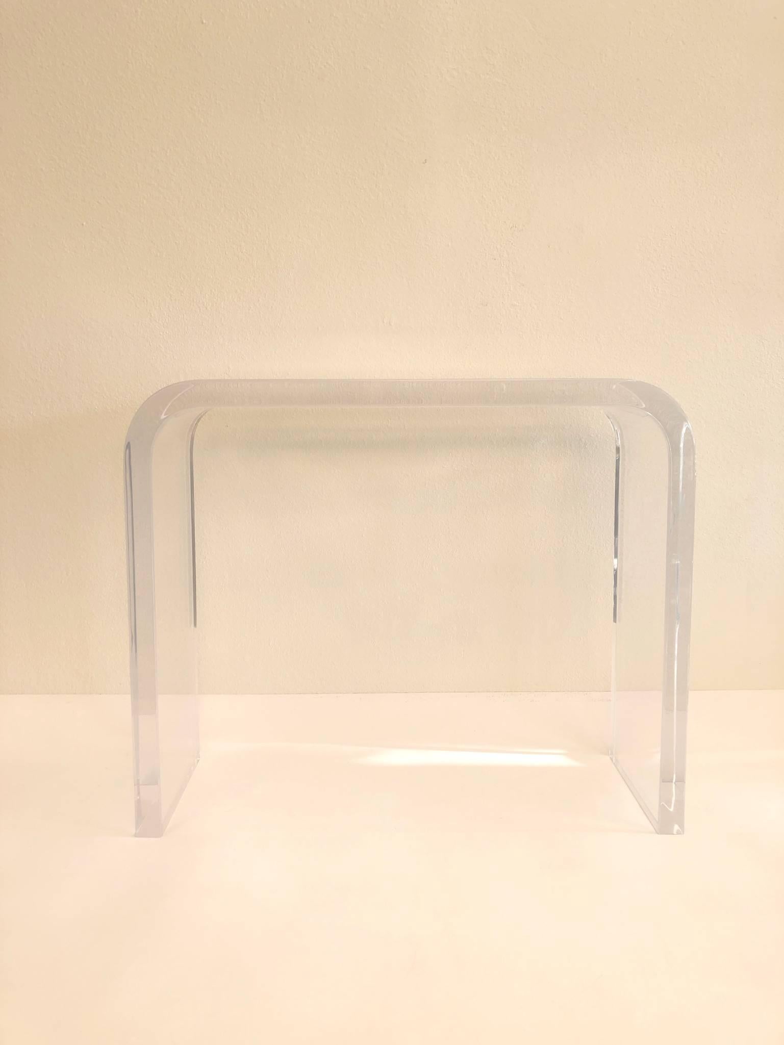 lucite waterfall desk