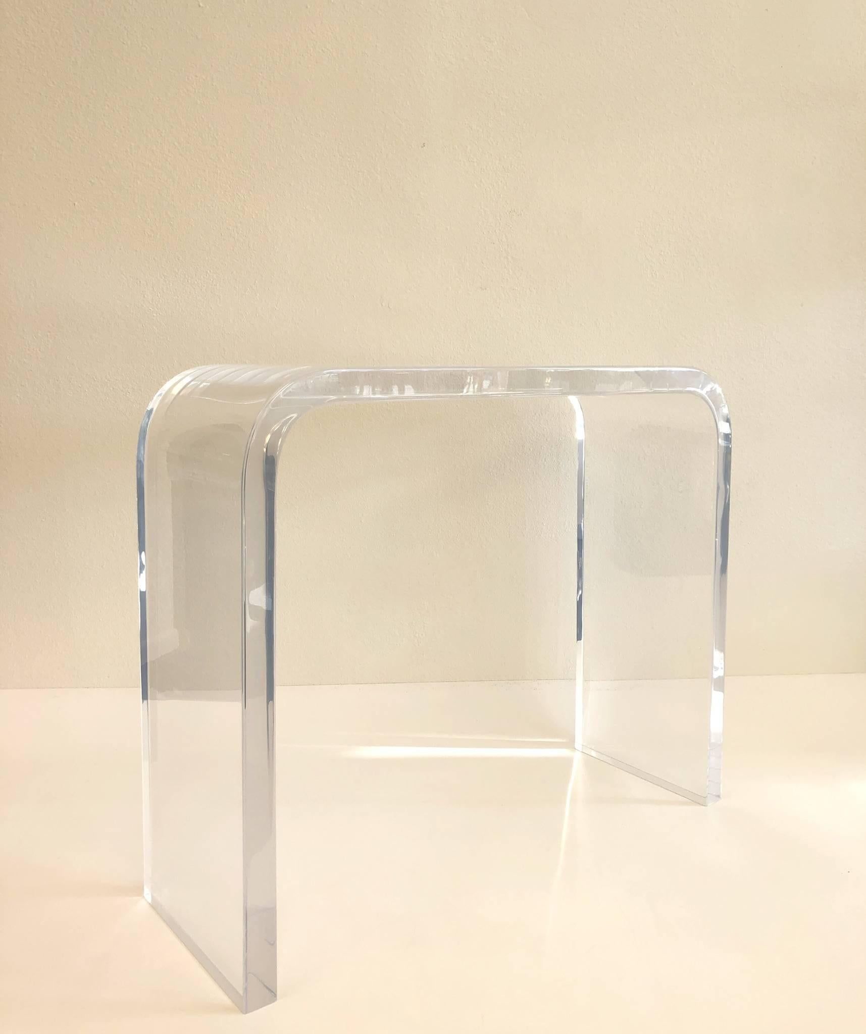 lucite waterfall table