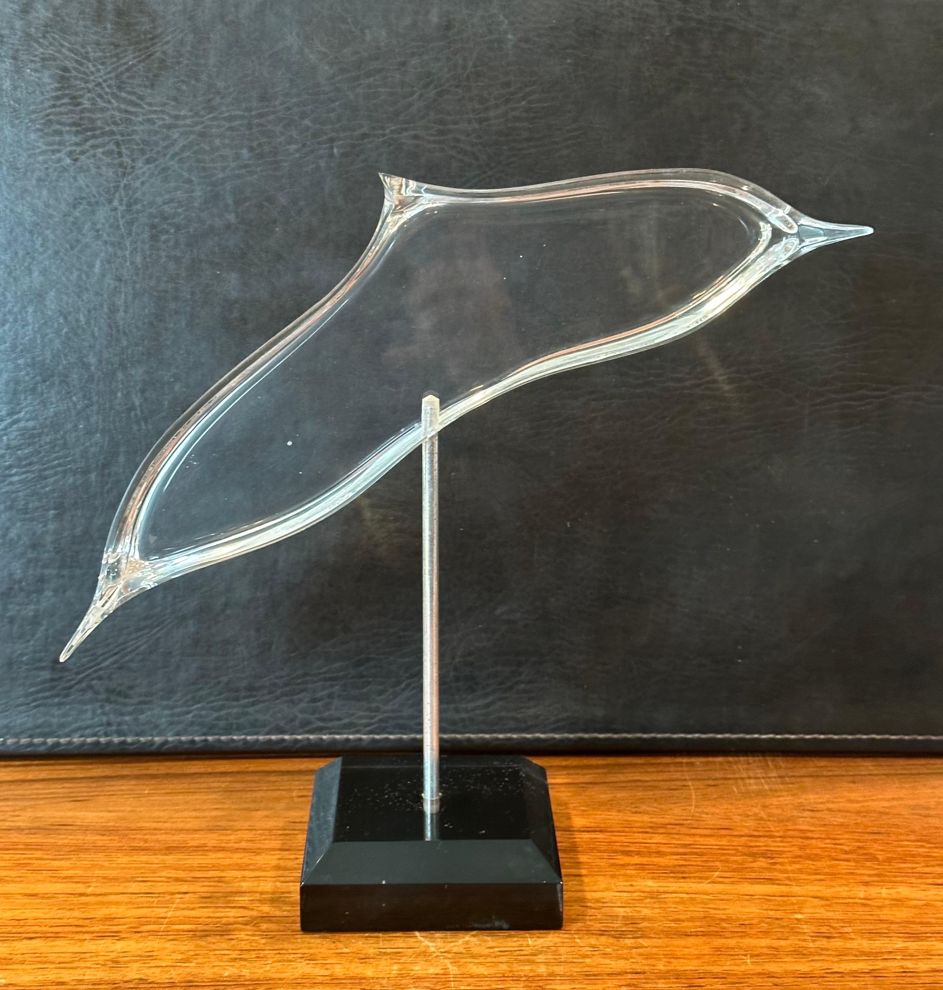 North American Clear Lucite Whale Sculpture  For Sale