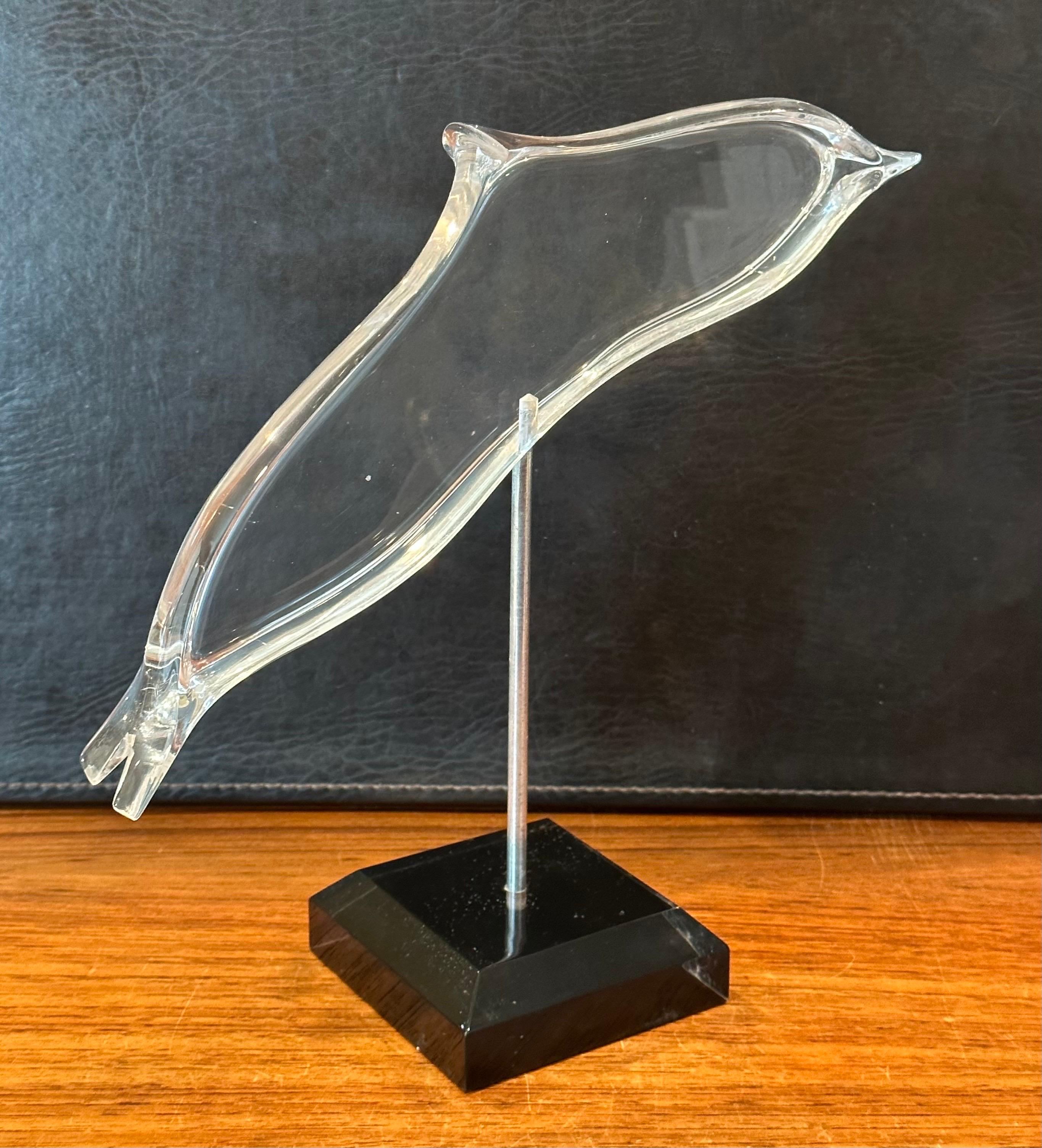Clear Lucite Whale Sculpture  In Good Condition For Sale In San Diego, CA