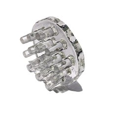 Clear Modern Sculptural Glass Object Sculpture or Paperweight Table Decor