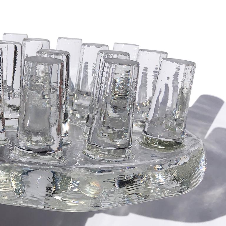 Mid-20th Century Clear Modern Sculptural Glass Object Sculpture or Paperweight Table Decor For Sale
