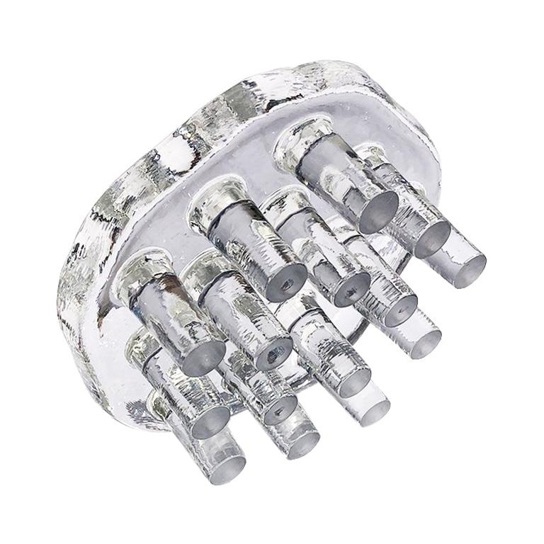 Clear Modern Sculptural Glass Object Sculpture or Paperweight Table Decor