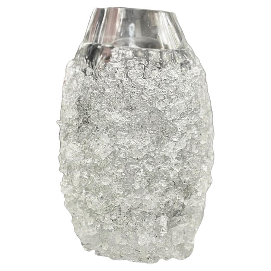 Jarrón de cristal Cotisso de Murano transparente en venta