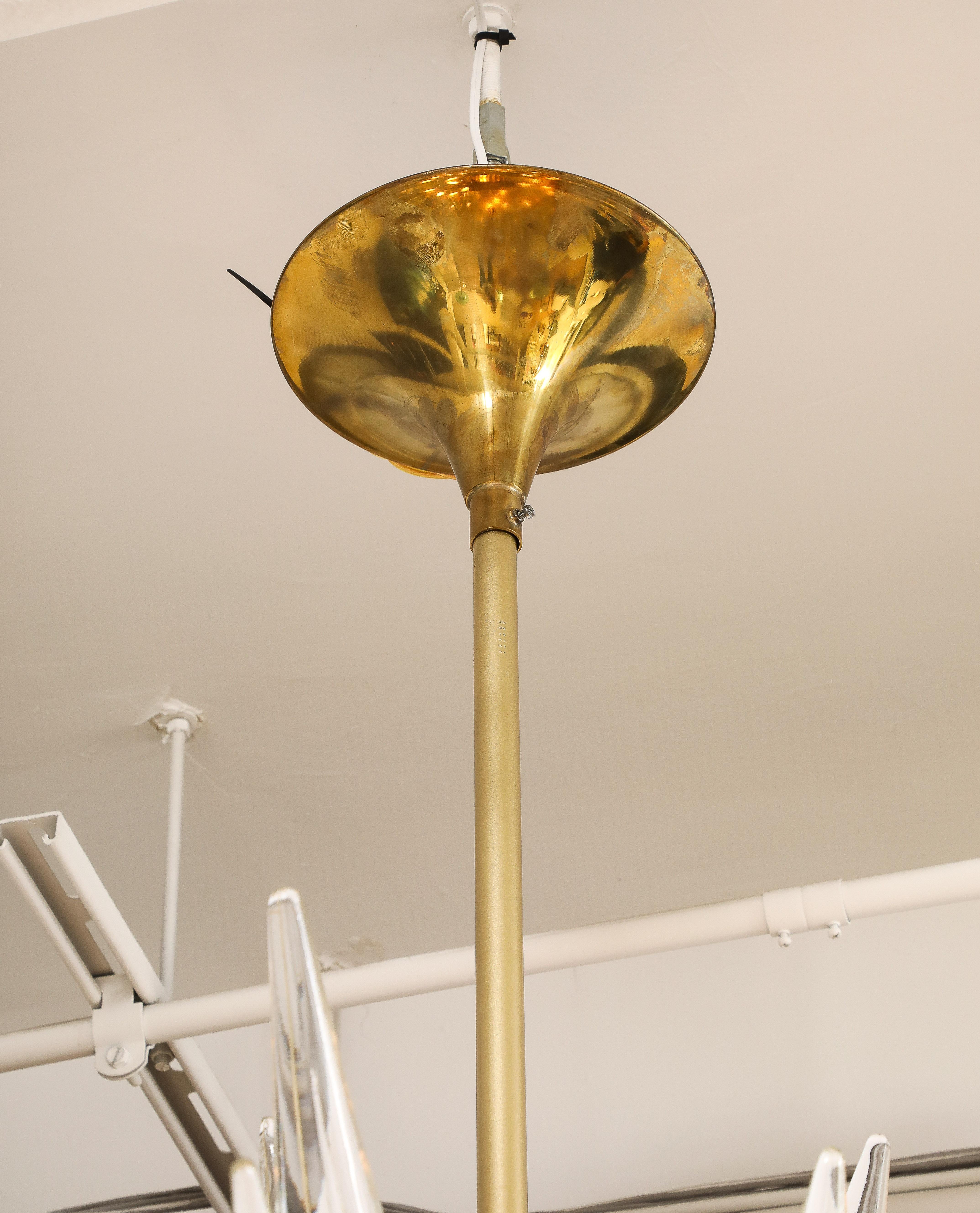 Contemporary Clear Murano Glass and Unlacquered Brass Sputnik Chandelier, Italy, 45