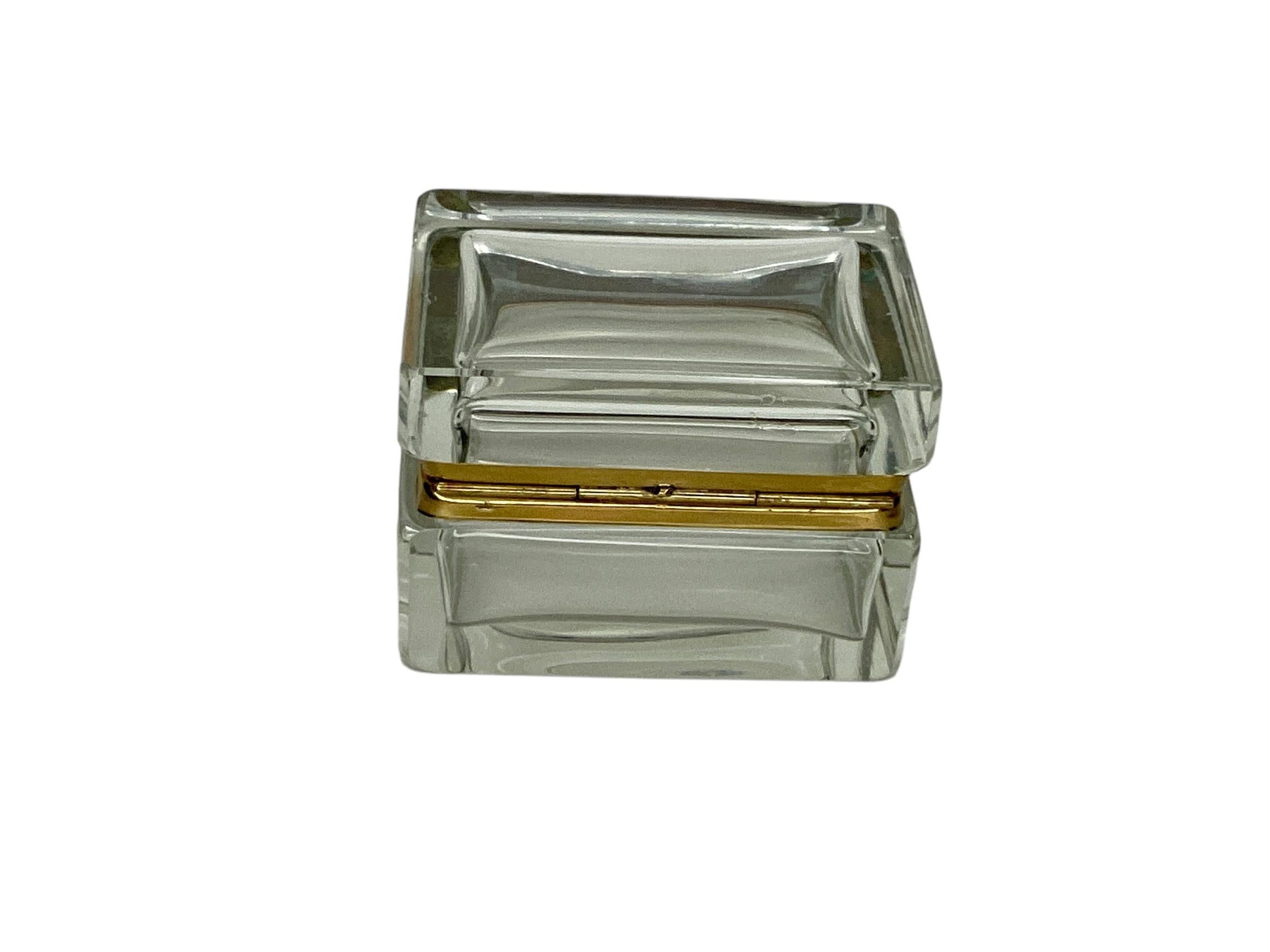 Italian Clear Murano Glass Box For Sale