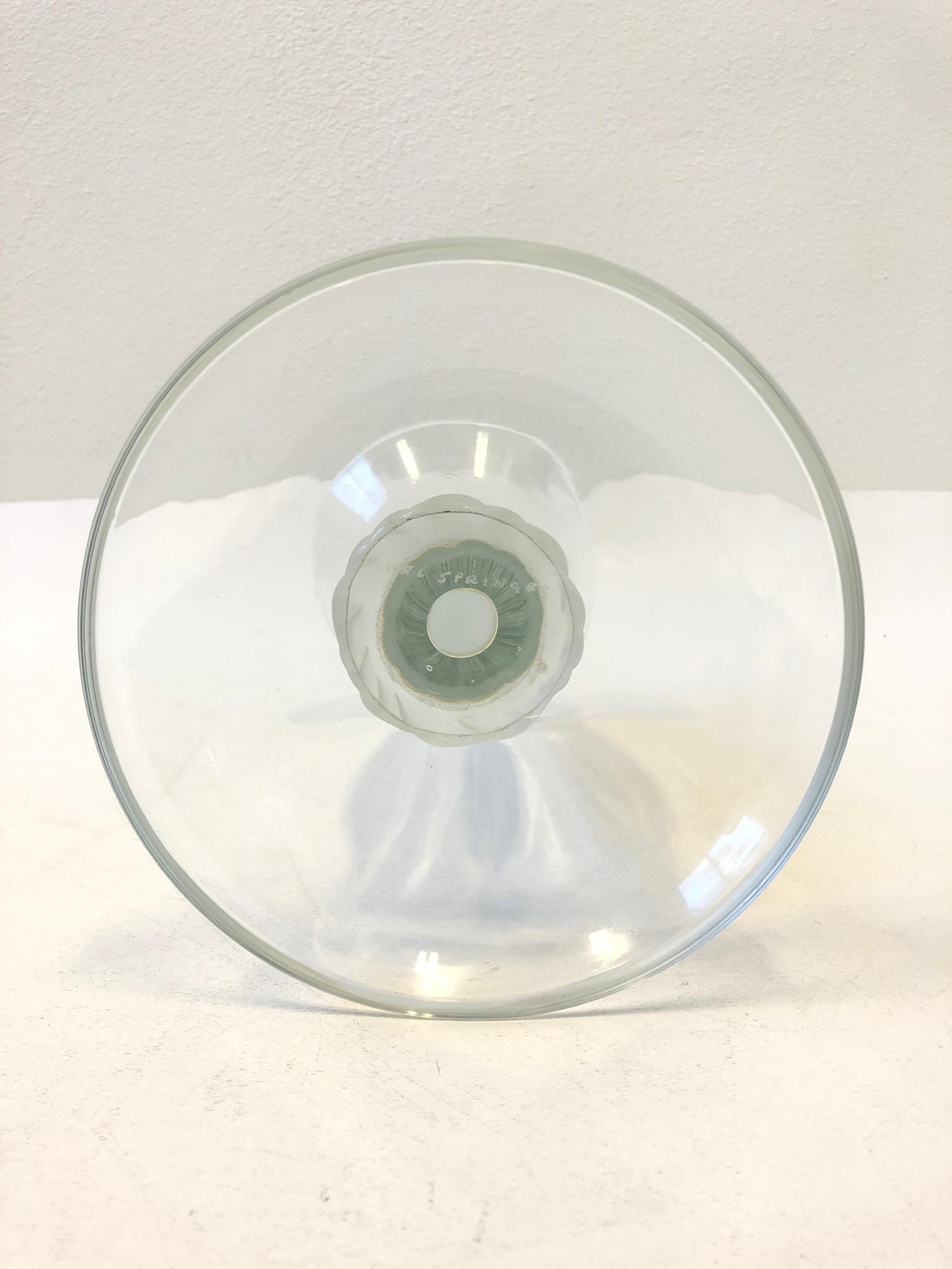 American Clear Murano Glass Candleholder by Karl Springer For Sale