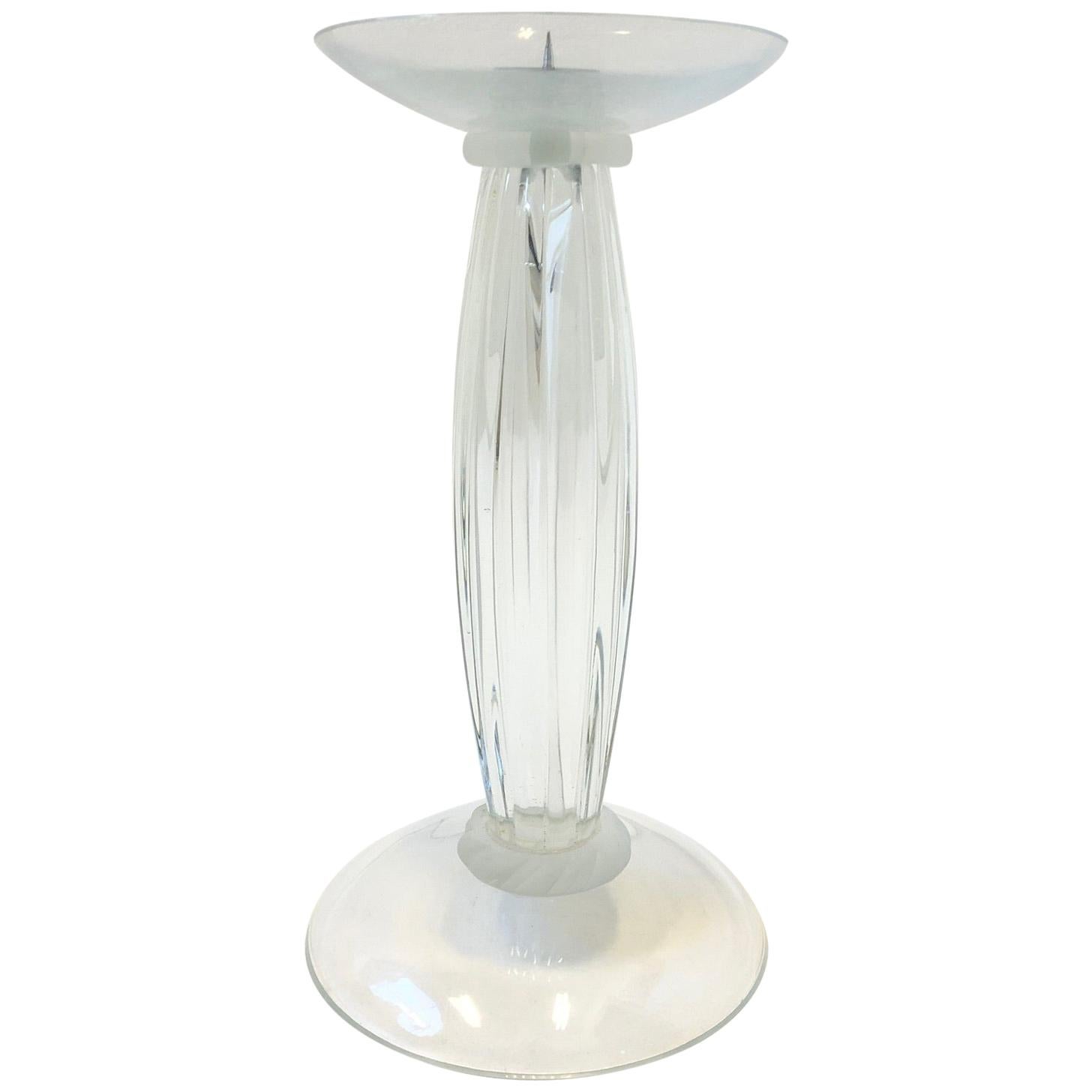 Clear Murano Glass Candleholder by Karl Springer