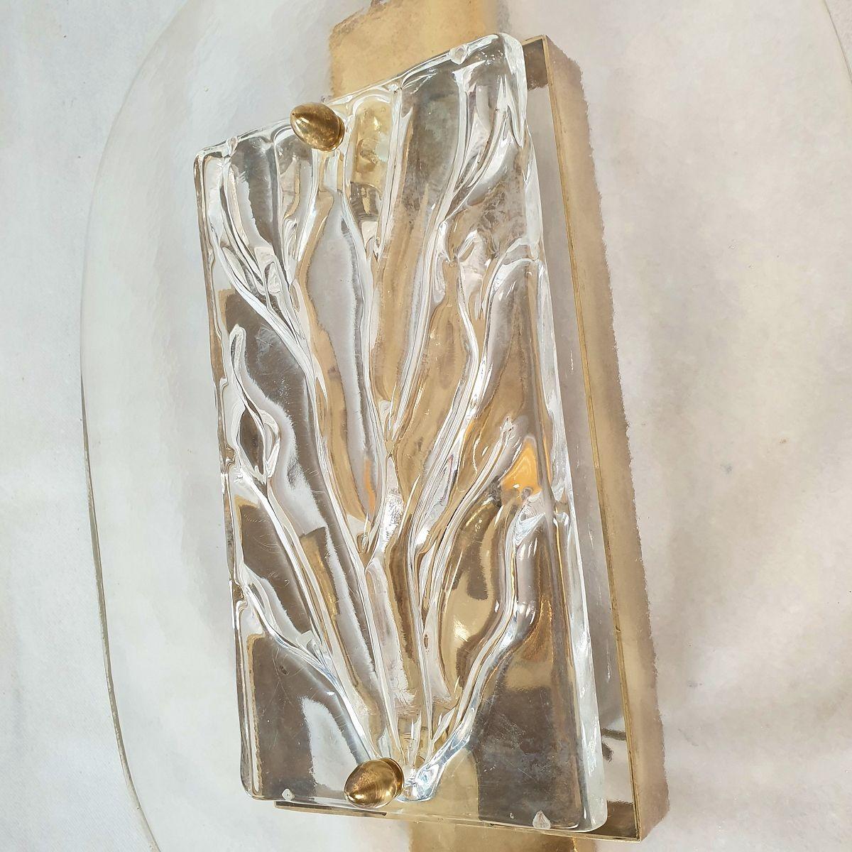Applique moderne di metà secolo in vetro di Murano trasparente in vendita 1