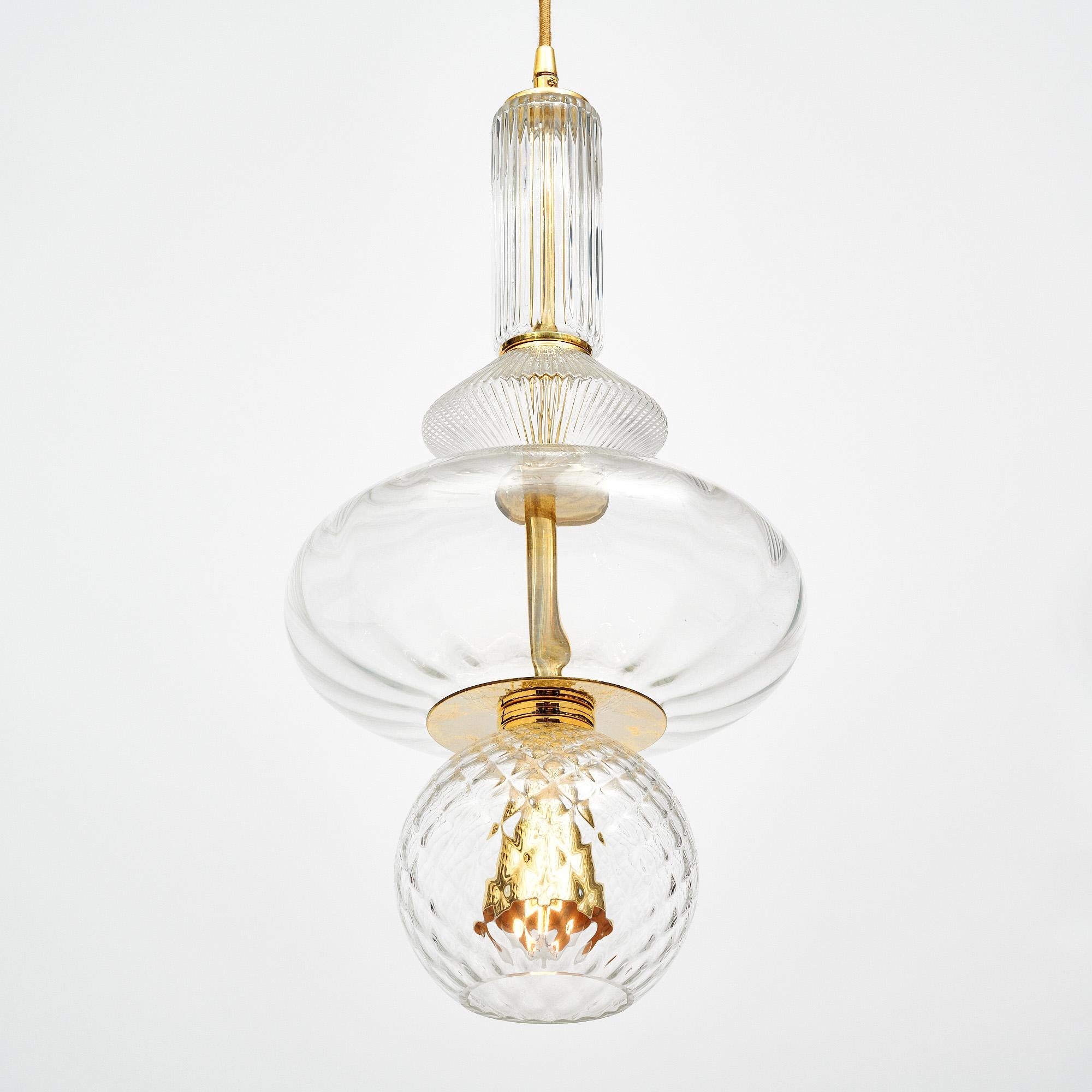 Mid-Century Modern Clear Murano Glass Pendants For Sale